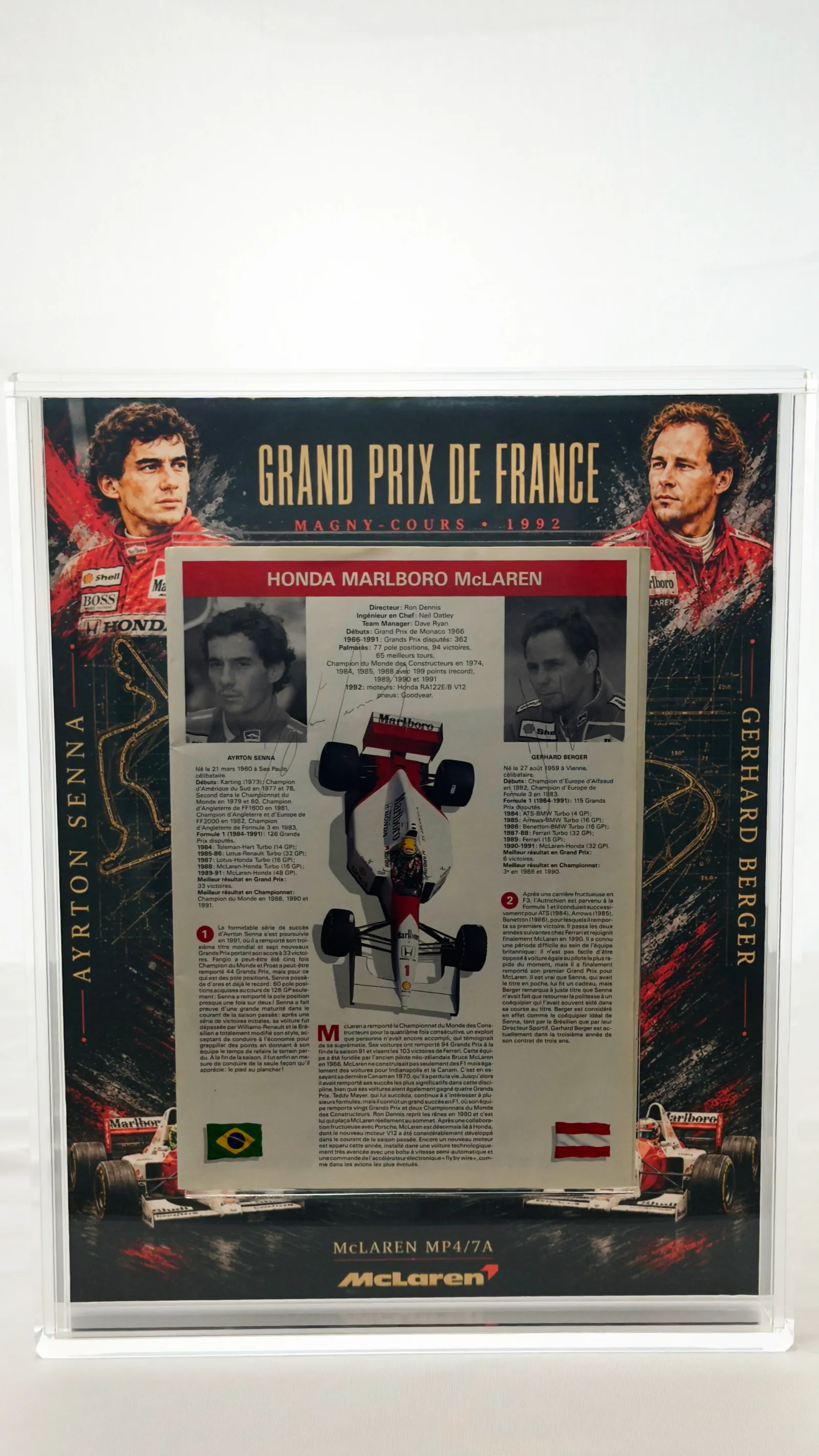 Ayrton Senna e Gerhard Berger autógrafos – GP da França 1992, Ayrton Senna e Gerhard Berger