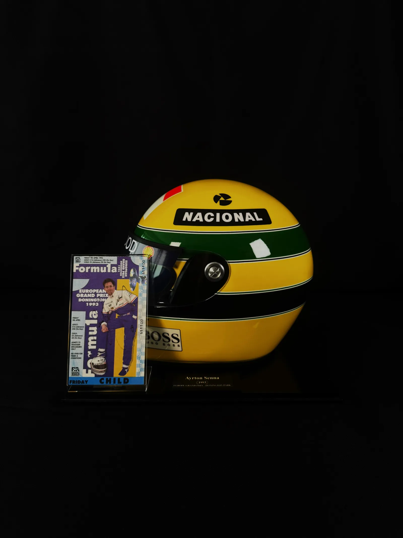 Ayrton Senna autógrafo – ingresso Donington 1993, Ayrton Senna
