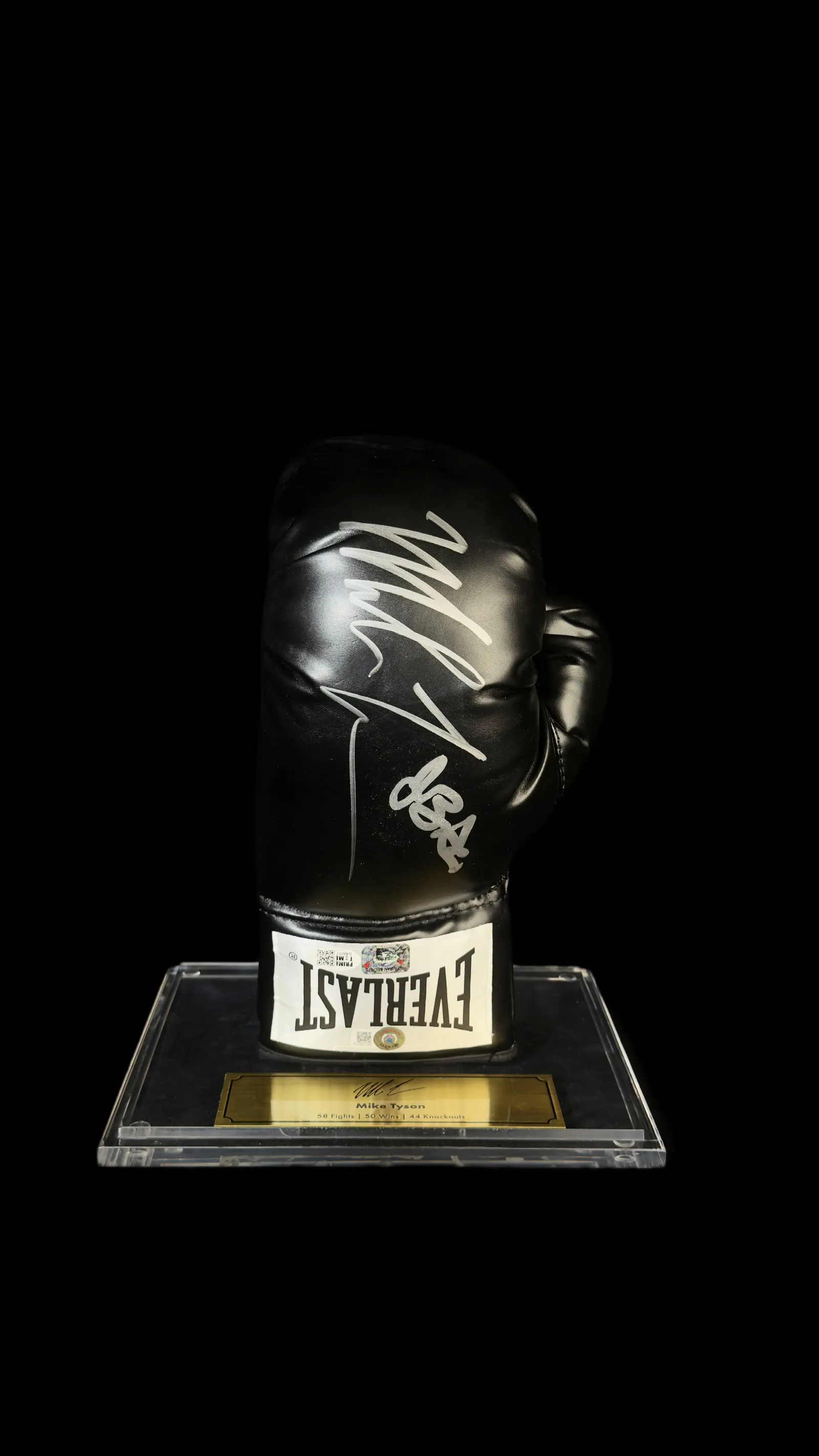 Mike Tyson e James “Buster” Douglas autógrafos – luva de boxe Everlast Supreme, Mike Tyson e James Buster Douglas