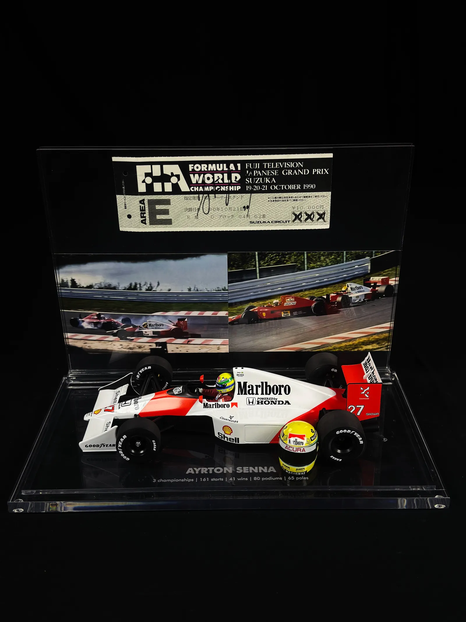 Ayrton Senna autógrafo – ingresso do GP do Japão 1990, Ayrton Senna