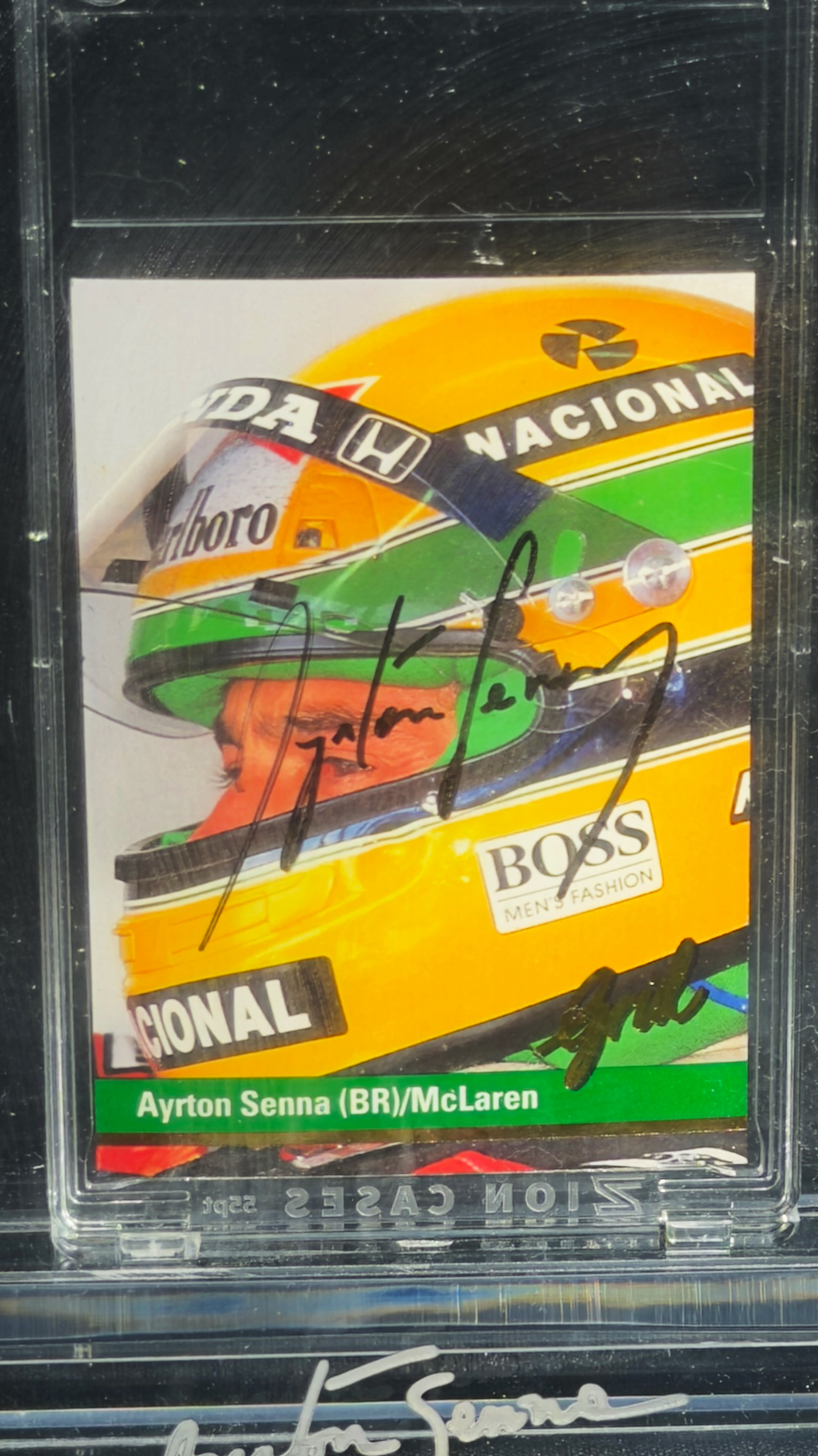 Ayrton Senna autógrafo – card grid Motorcard 1992, Ayrton Senna