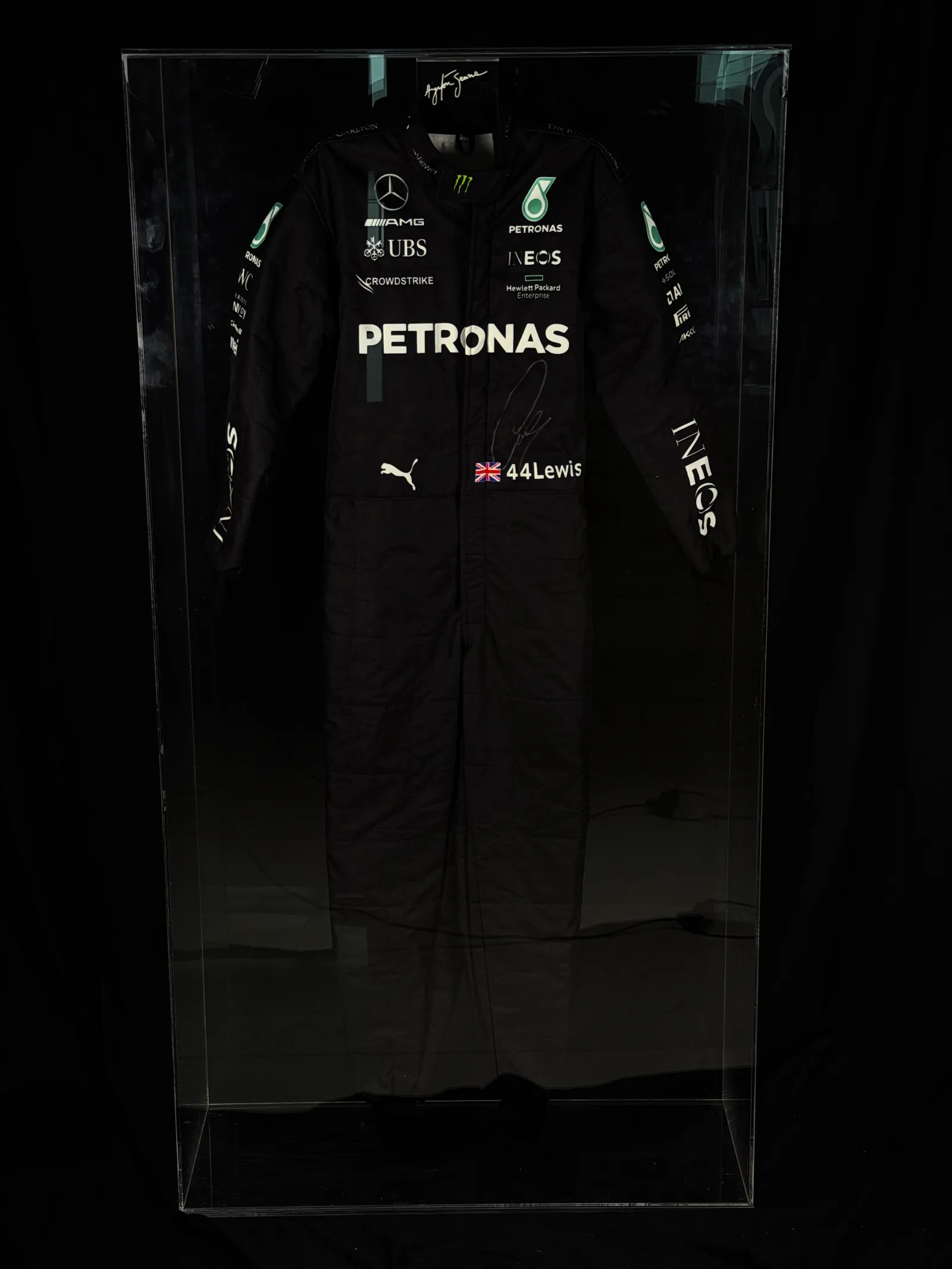 Lewis Hamilton autógrafo – macacão de Fórmula 1 "Mercedes-AMG Petronas", Lewis Hamilton