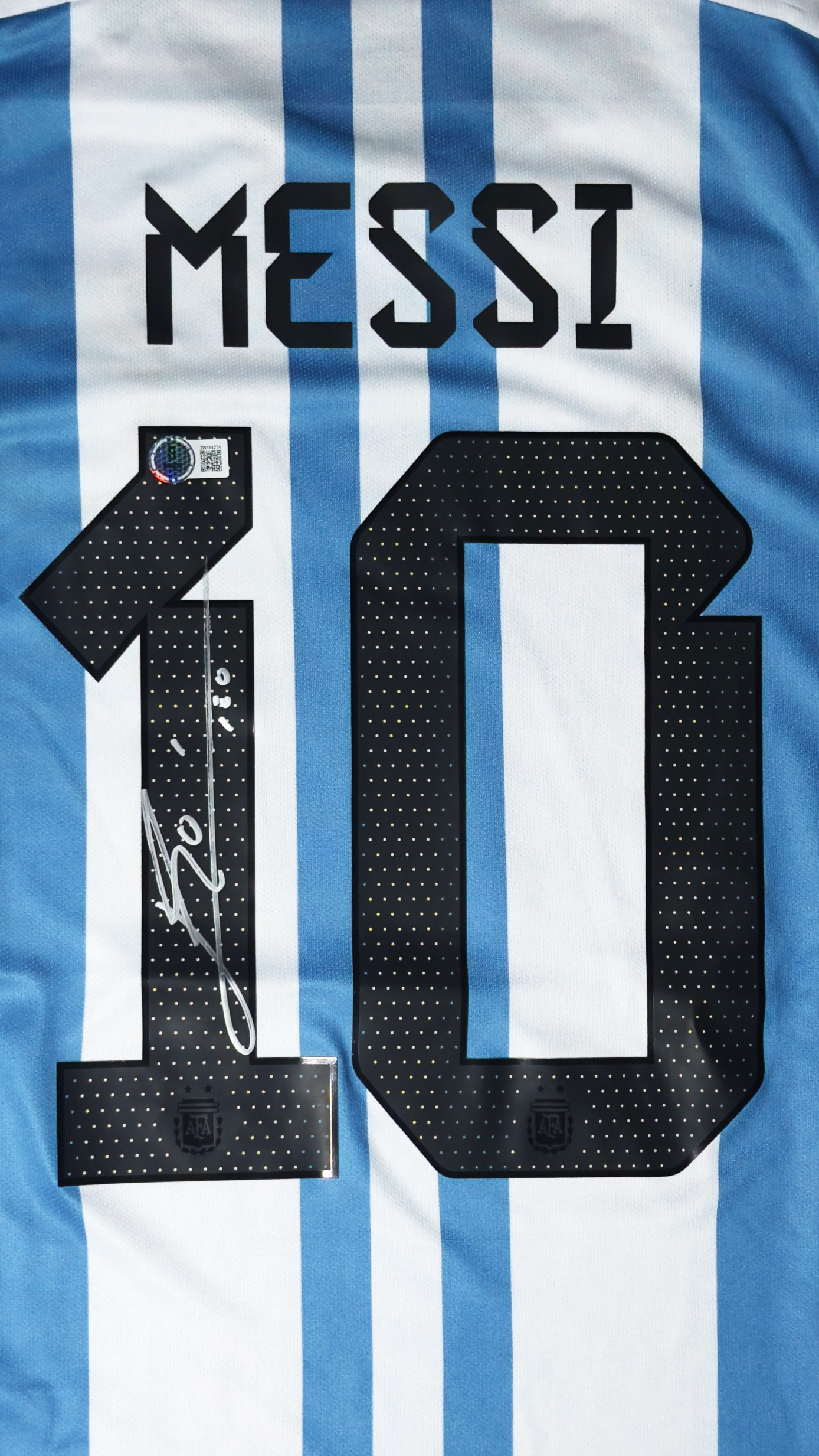 Lionel Messi autógrafo – camisa Argentina final Copa do Mundo 2022, Lionel Messi