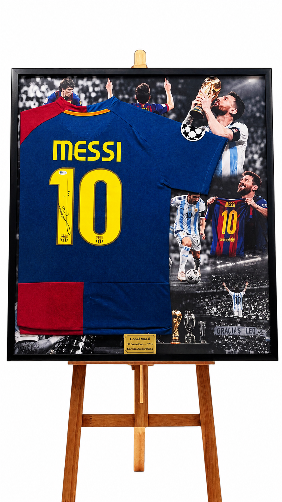 Lionel Messi autógrafo – camisa do Barcelona final da Champions League 2009, Lionel Messi
