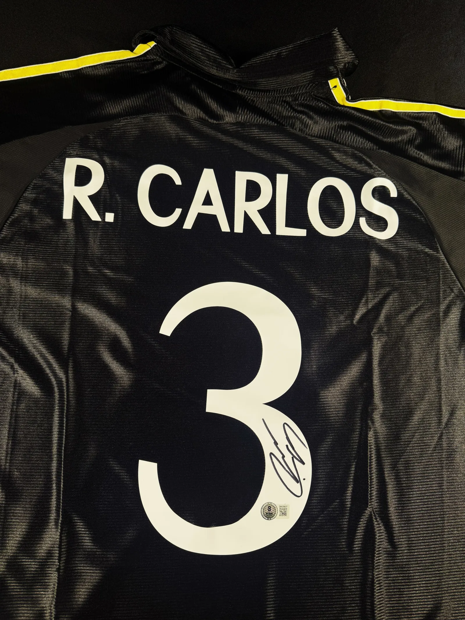 Roberto Carlos autógrafo – camisa Real Madrid, Roberto Carlos