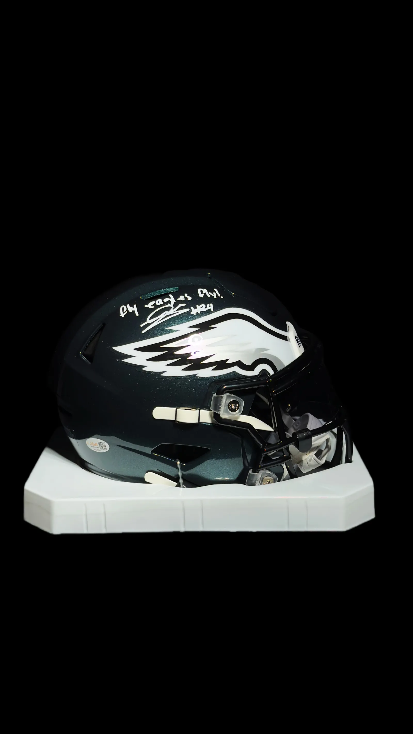 Andrew Mukuba autógrafo – capacete Philadelphia Eagles, Andrew Mukuba