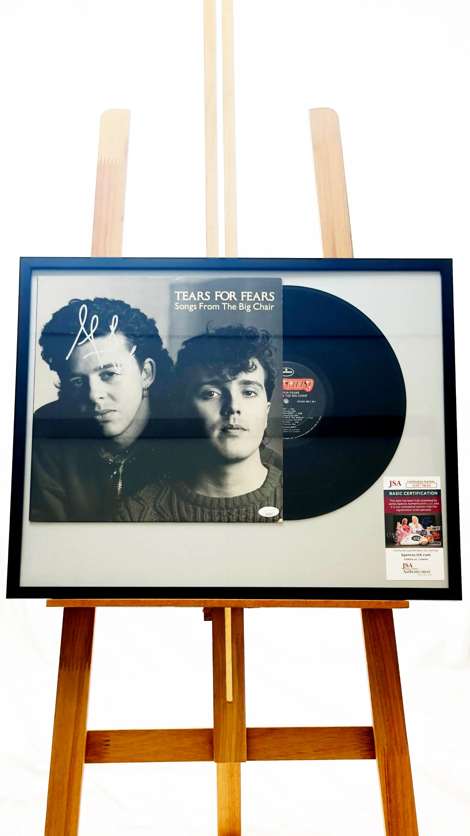 Roland Orzabal autógrafo – Quadro vinil Tears for Fears Songs from the Big Chair, Roland Orzabal