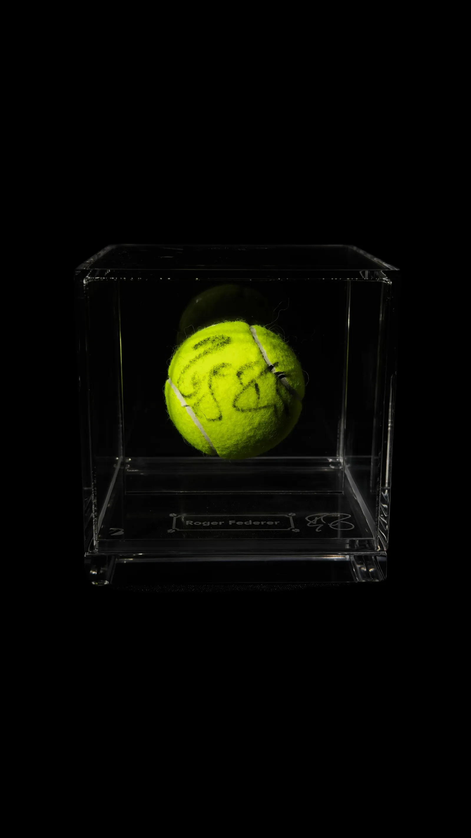 Roger Federer autógrafo – bola de tênis, Roger Federer