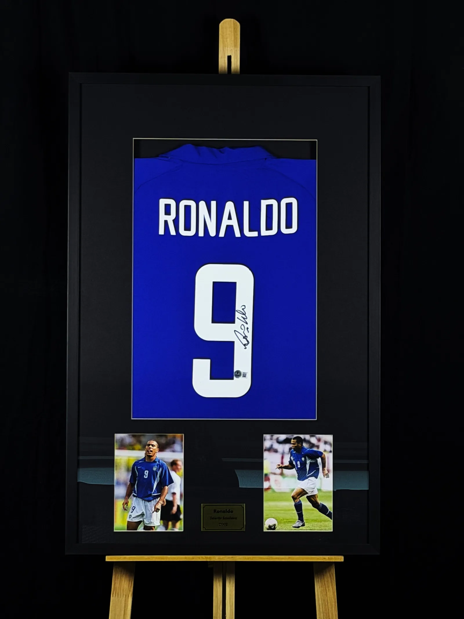 Ronaldo Nazário, "O Fenômeno" autógrafo – camisa azul Seleção Brasileira, Ronaldo Fenômeno