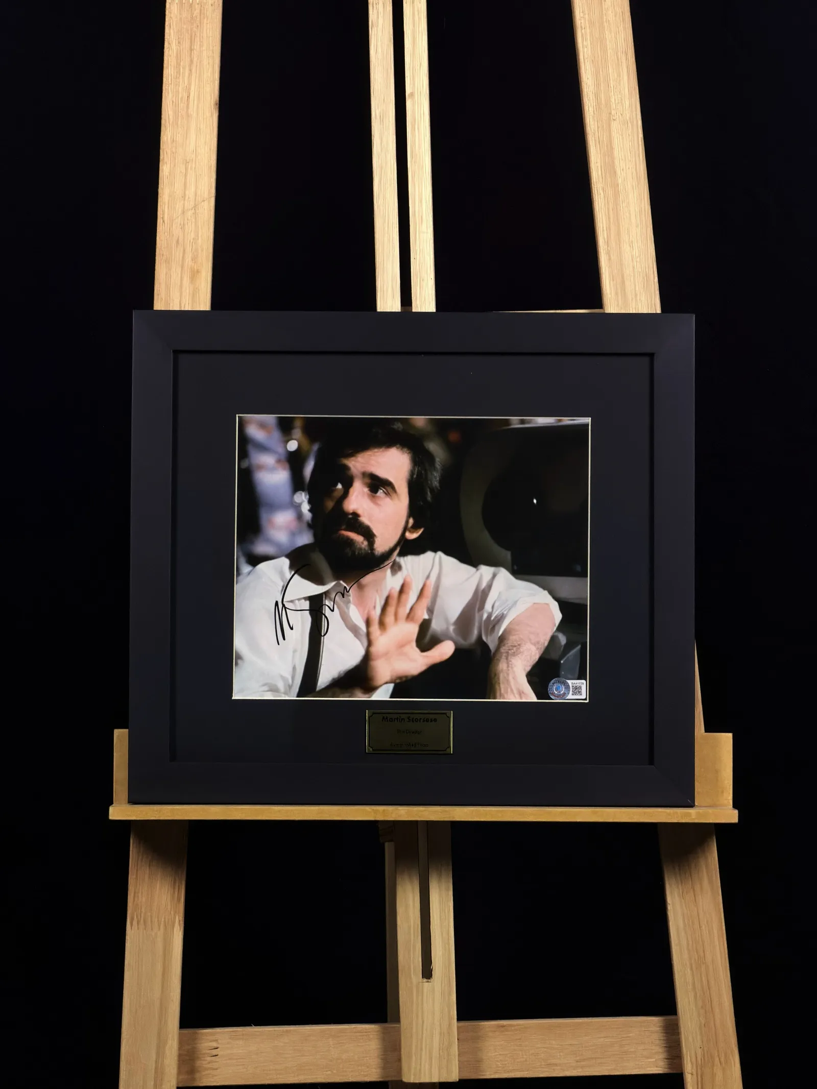 Martin Scorsese autógrafo – pôster emoldurado "In Action", Martin Scorsese