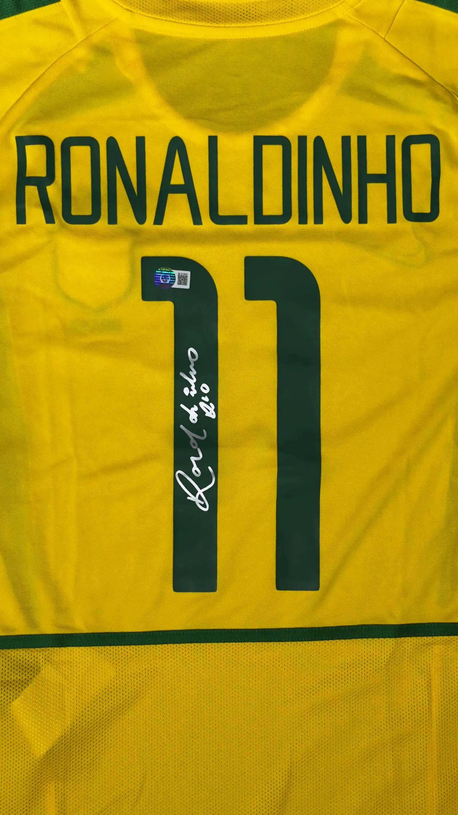 Ronaldinho Gaúcho autógrafo – camisa Brasil 2002, Ronaldinho Gaúcho