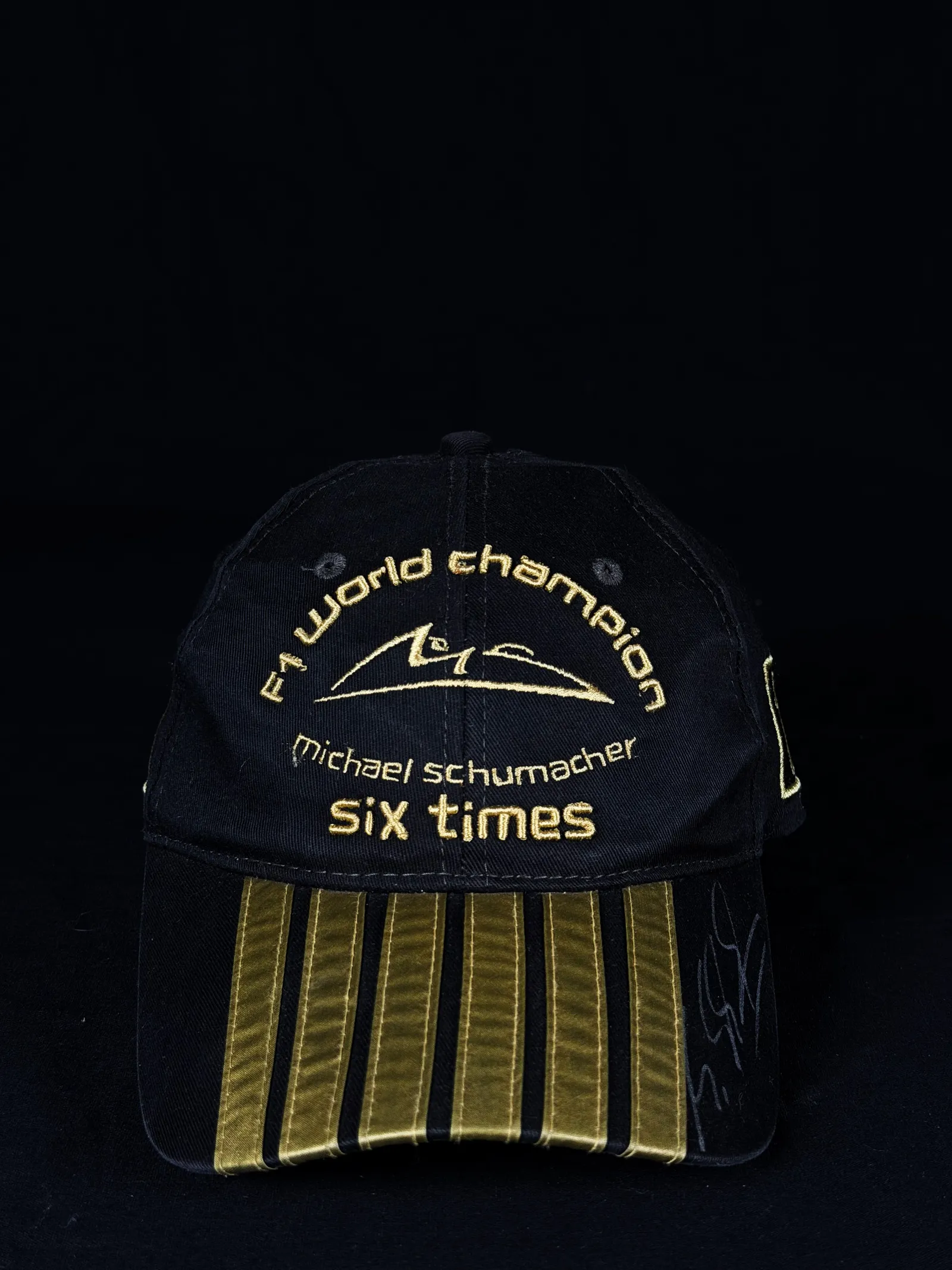 Michael Schumacher autógrafo – boné "F1 World Champion Six Times", Michael Schumacher