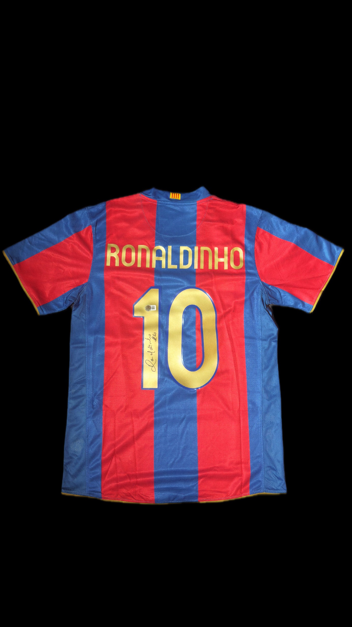 Ronaldinho Gaúcho autógrafo – camisa Barcelona, Ronaldinho Gaúcho