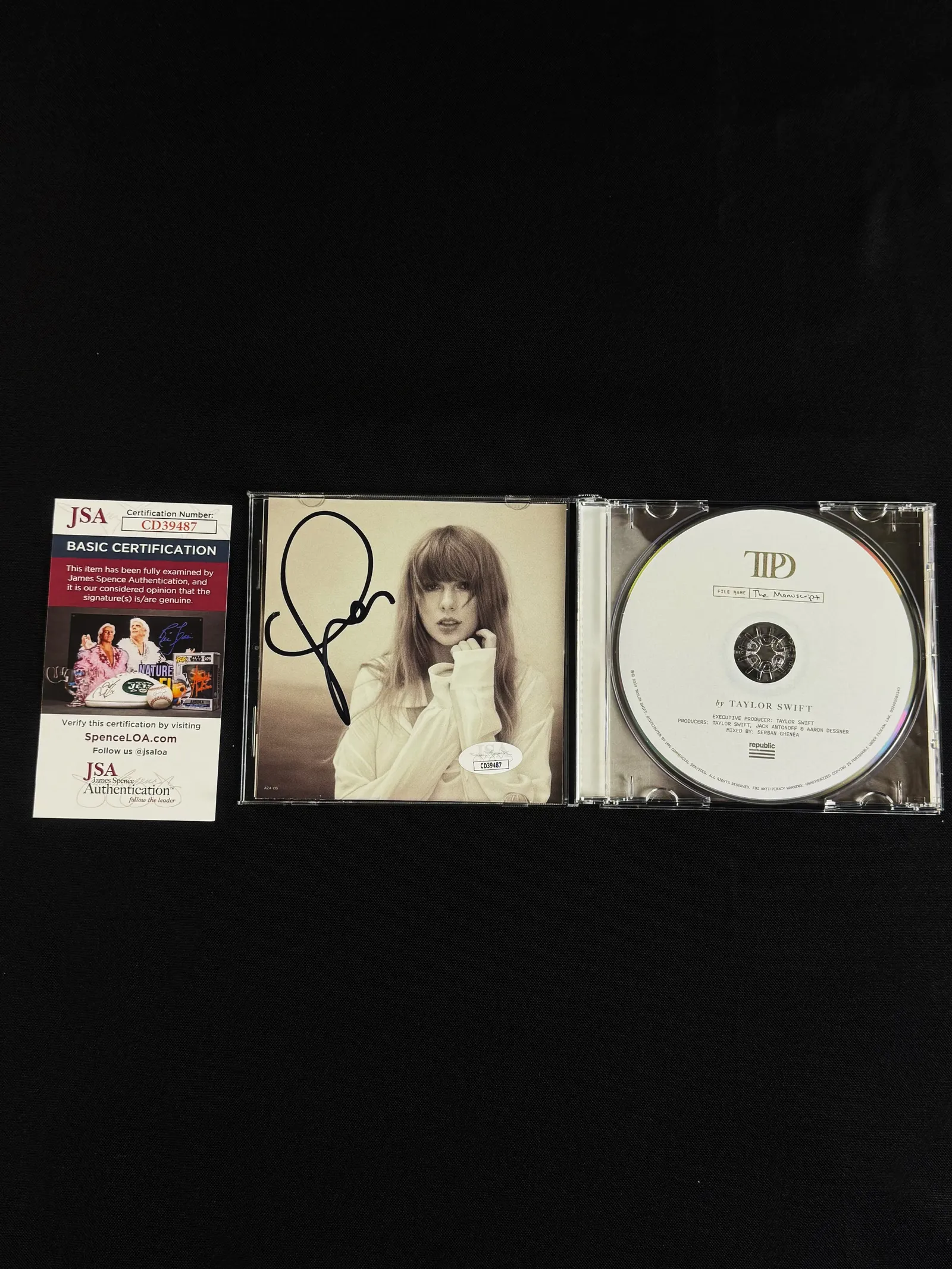 Taylor Swift autógrafo – CD The Manuscript, Taylor Swift