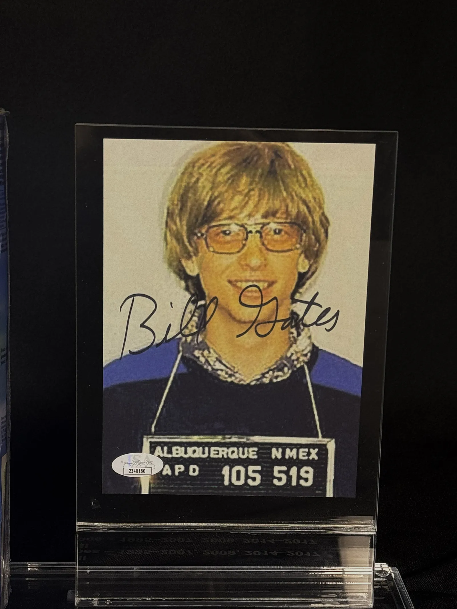 Bill Gates autógrafo – famosa "Mugshot", Bill Gates