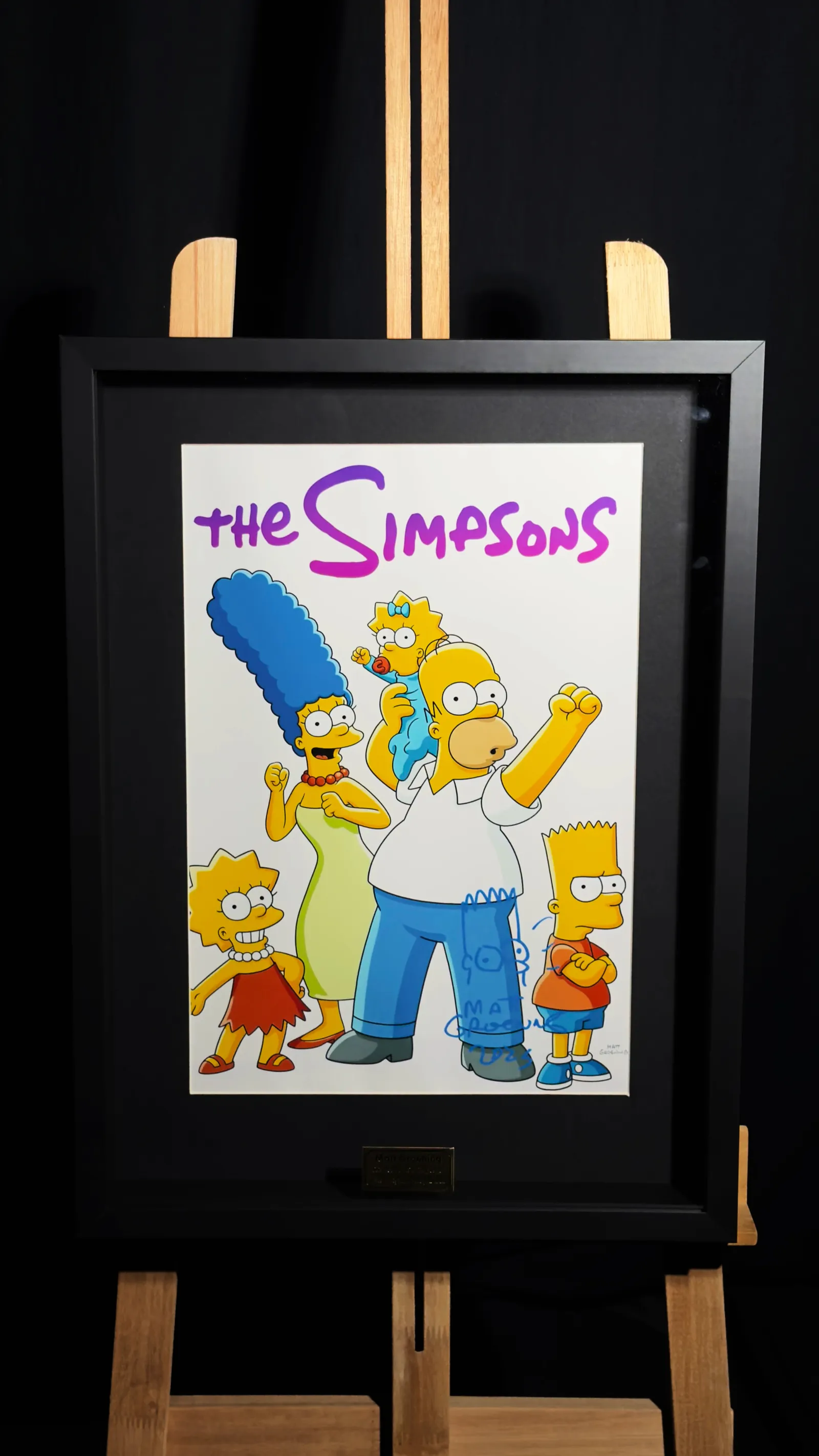Matt Groening autógrafo – Quadro The Simpsons, Matt Groening