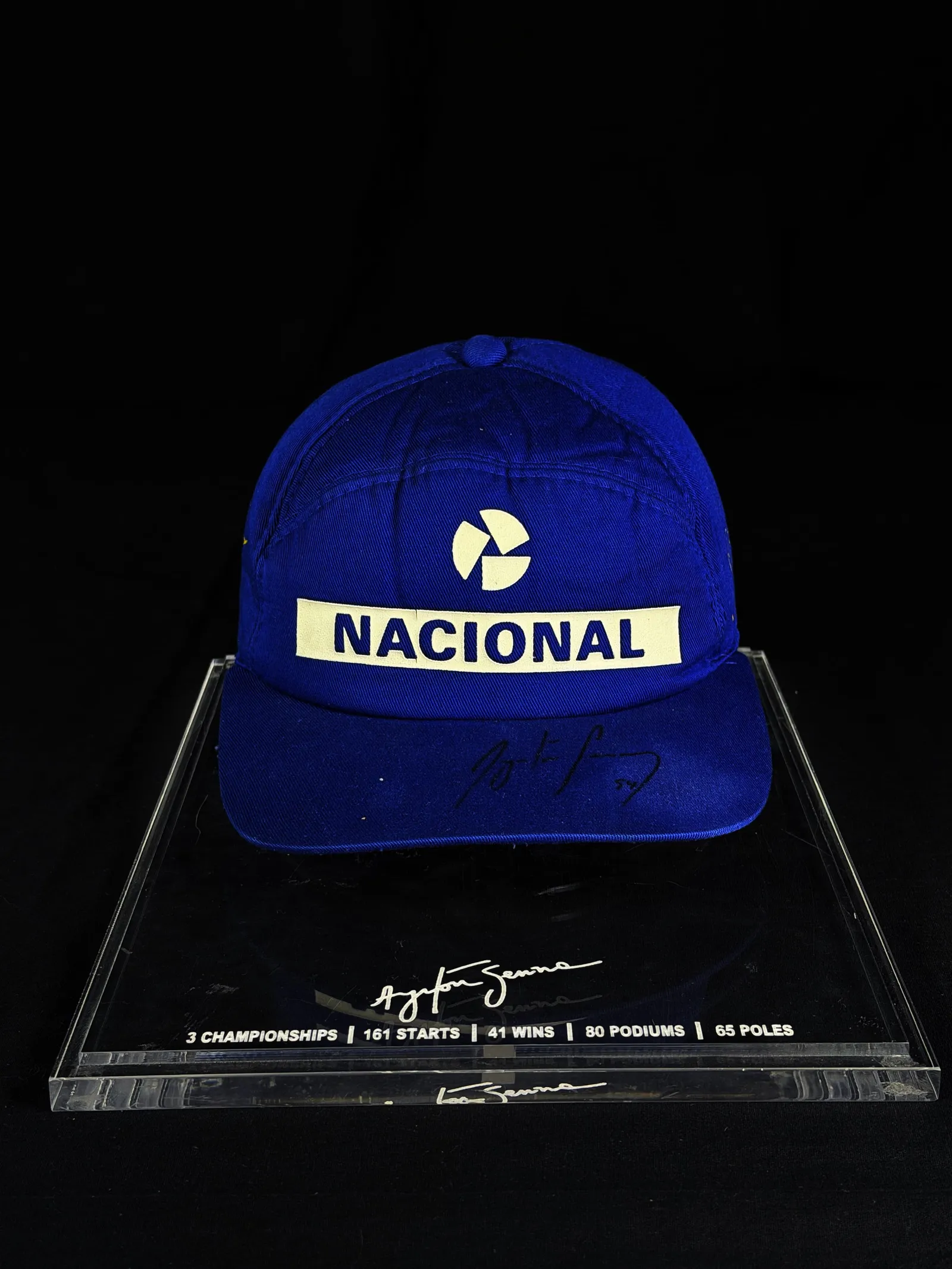 Ayrton Senna autógrafo – boné da Nacional, Ayrton Senna