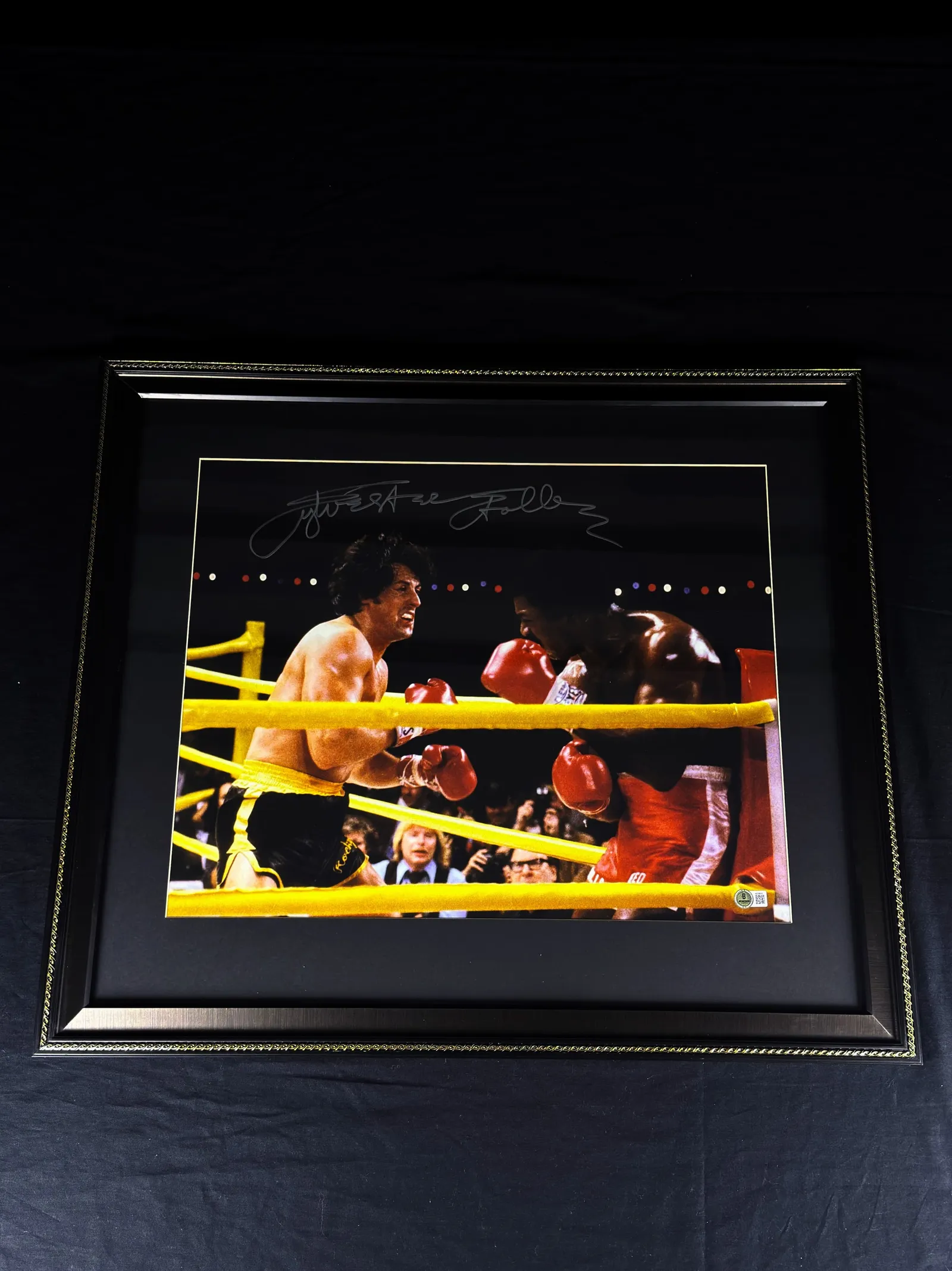 Sylvester Stallone autógrafo – quadro Rocky II (1979), Sylvester Stallone