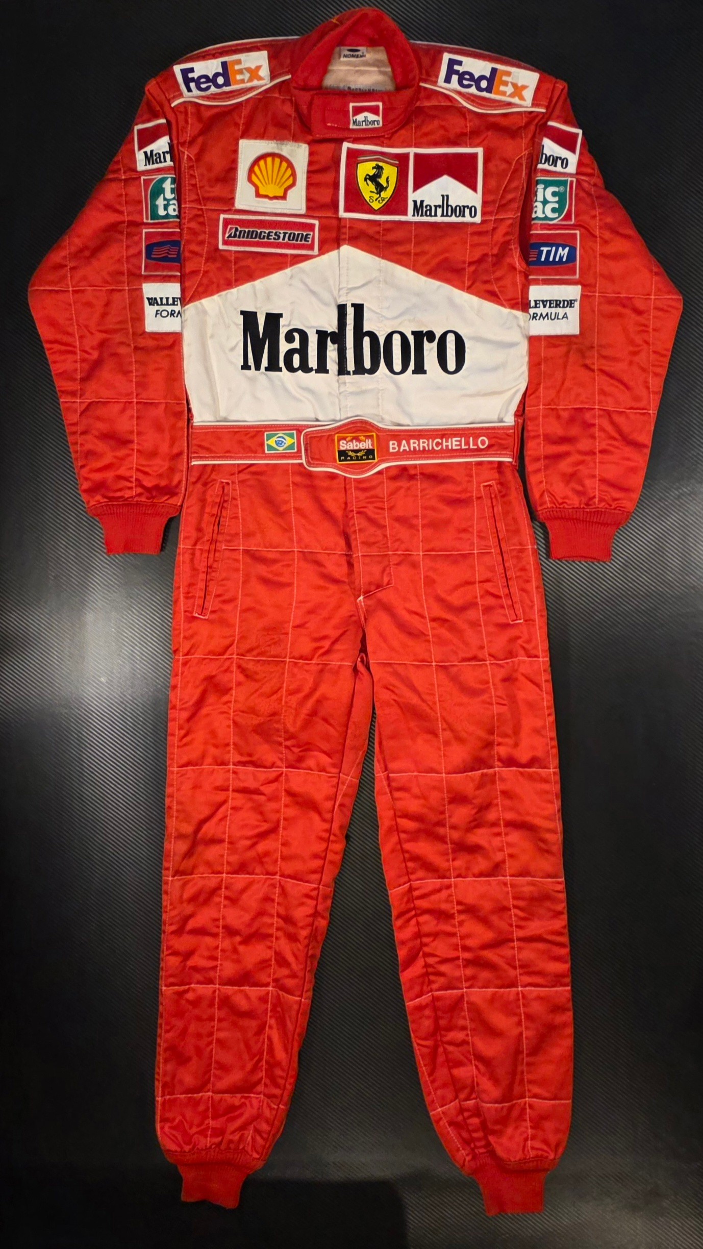 Rubens Barrichello – macacão de corrida, Scuderia Ferrari, temporada 2000 (Race Used), Rubens Barrichello