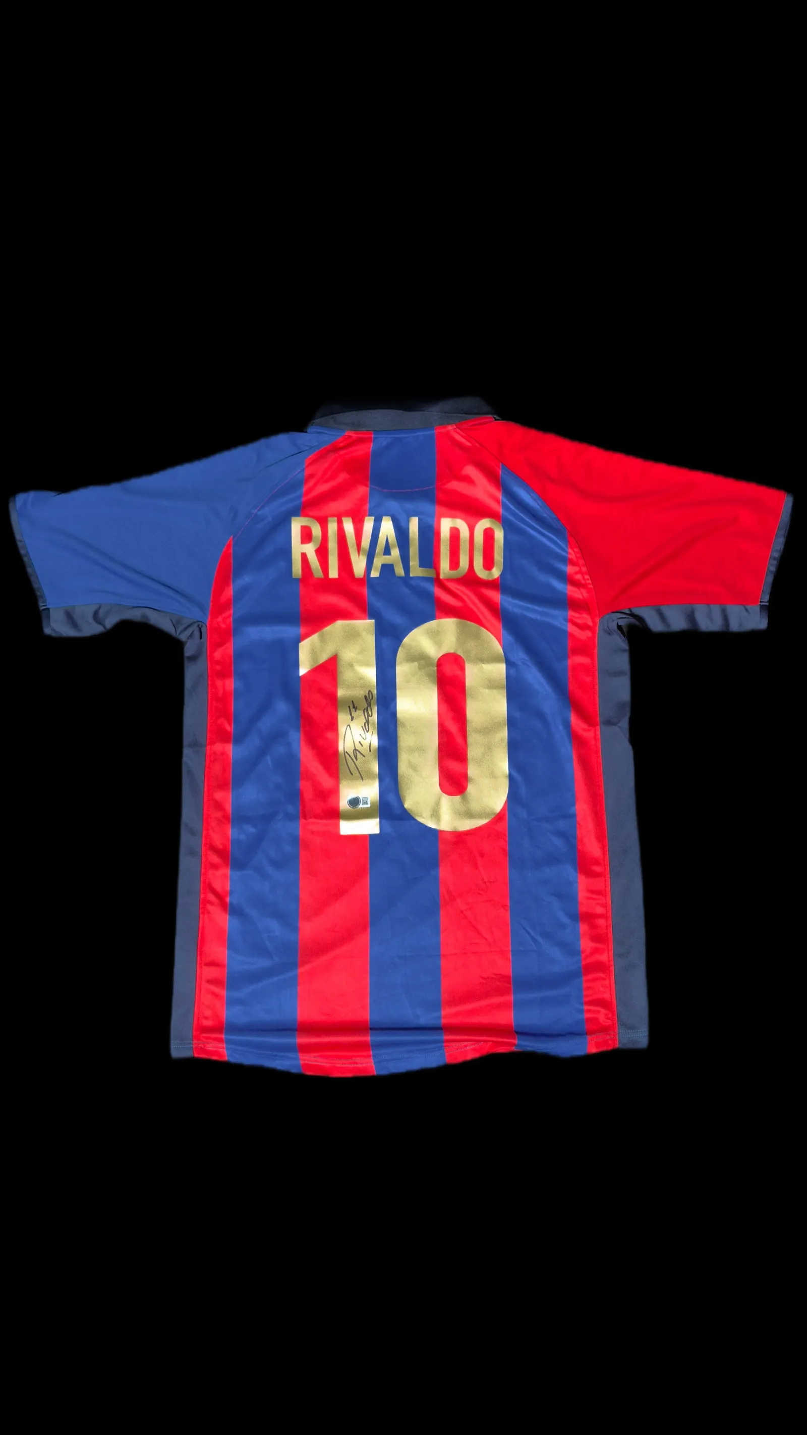 Rivaldo autógrafo – camisa Barcelona, Rivaldo
