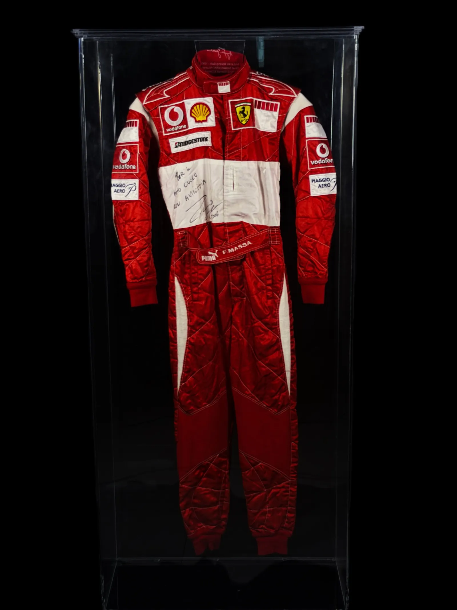 Felipe Massa autógrafo – macacão Ferrari, Felipe Massa