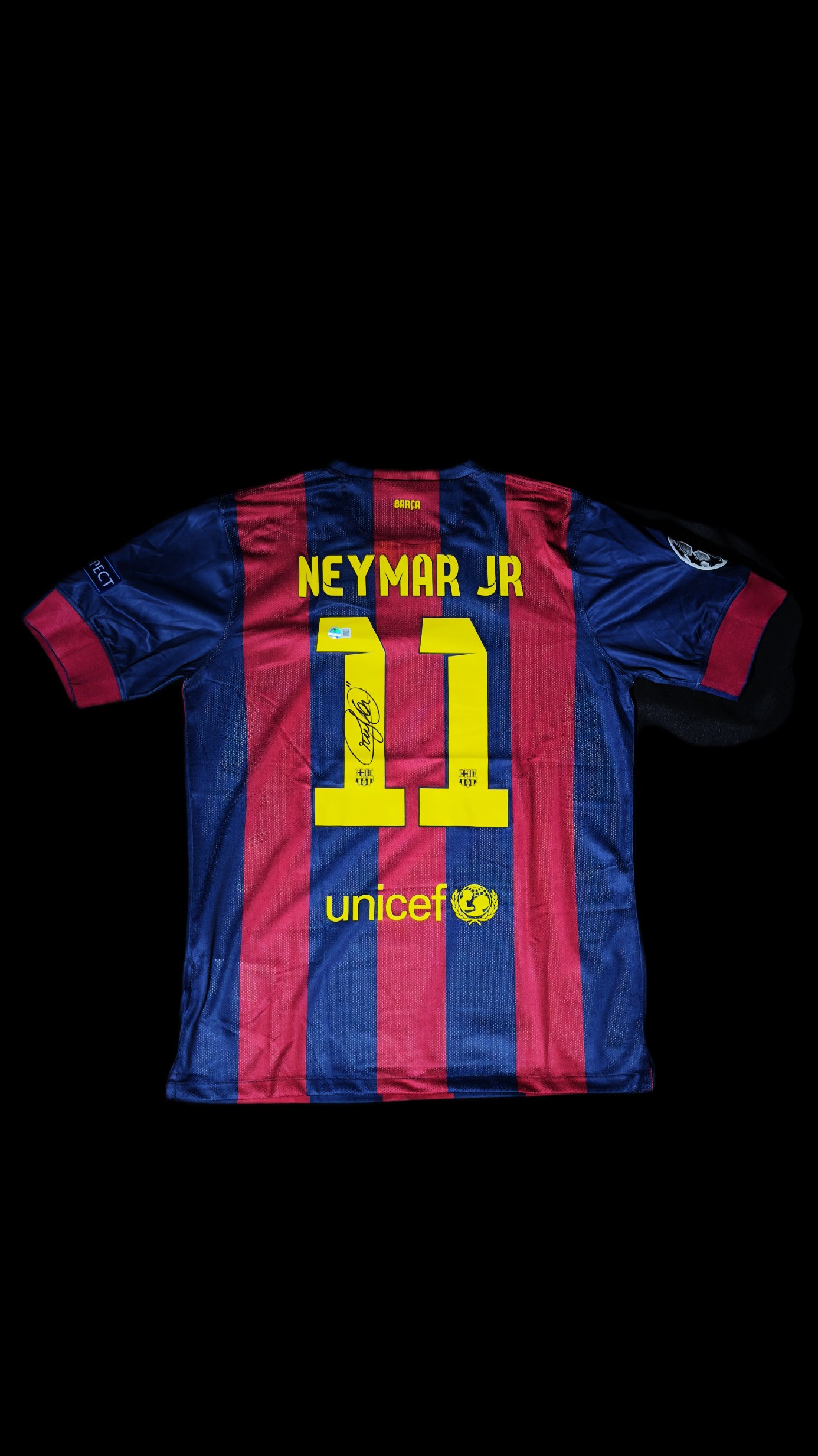Neymar Jr autógrafo – camisa FC Barcelona final Berlin 2015, Neymar Jr