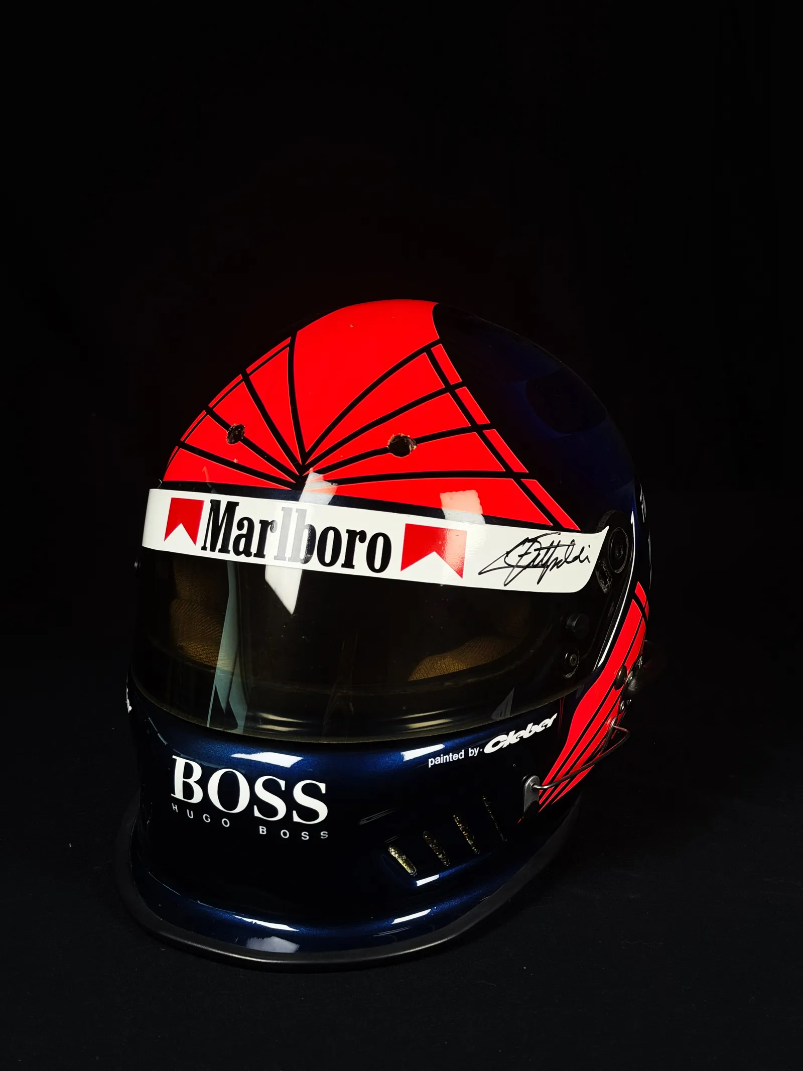 Emerson Fittipaldi autógrafo – viseira capacete Penske, Emerson Fittipaldi