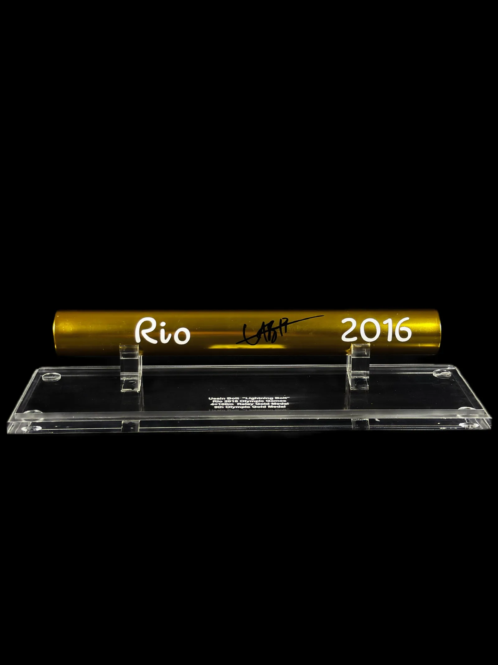 Usain Bolt – bastão de revezamento autografado (Rio 2016), Usain Bolt