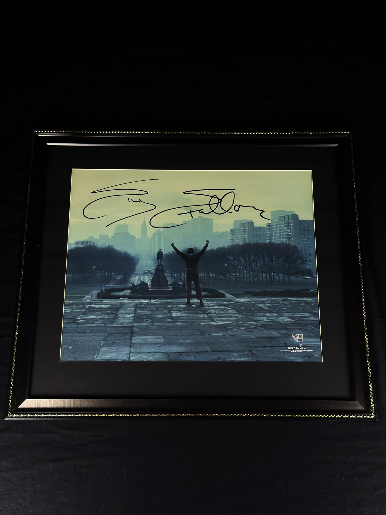 Sylvester Stallone autógrafo – quadro Rocky (1976), Sylvester Stallone