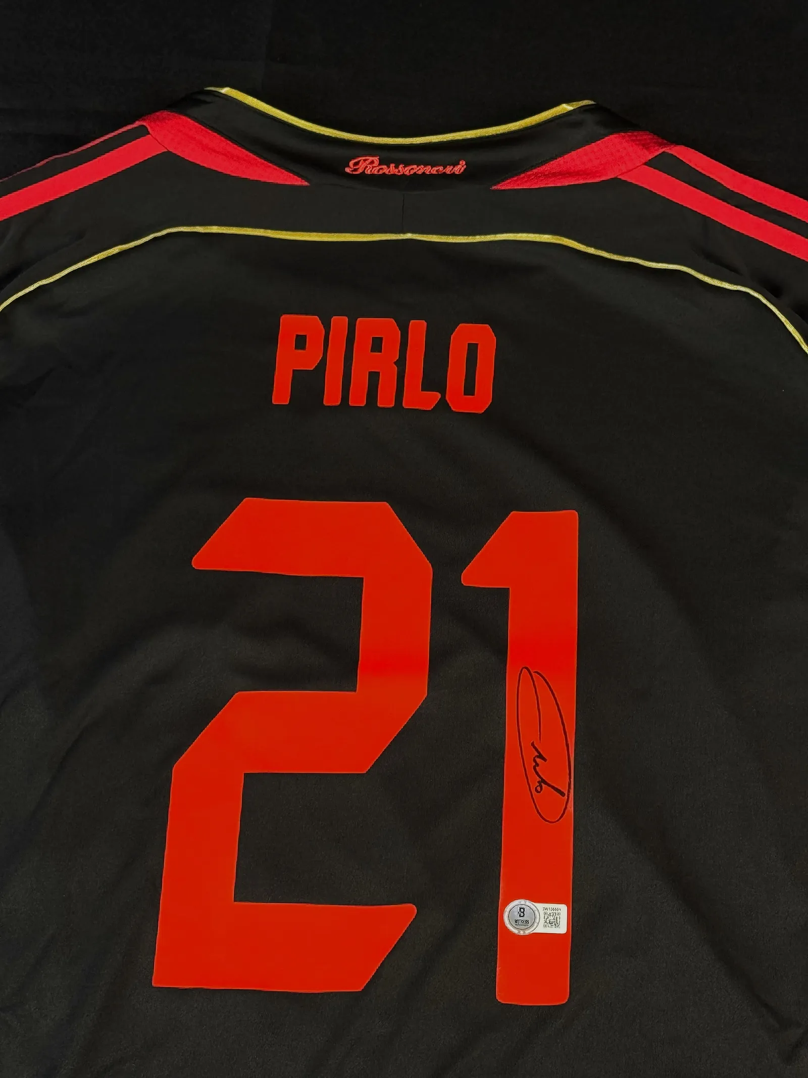 Andrea Pirlo autógrafo – camiseta do Milan, Andrea Pirlo