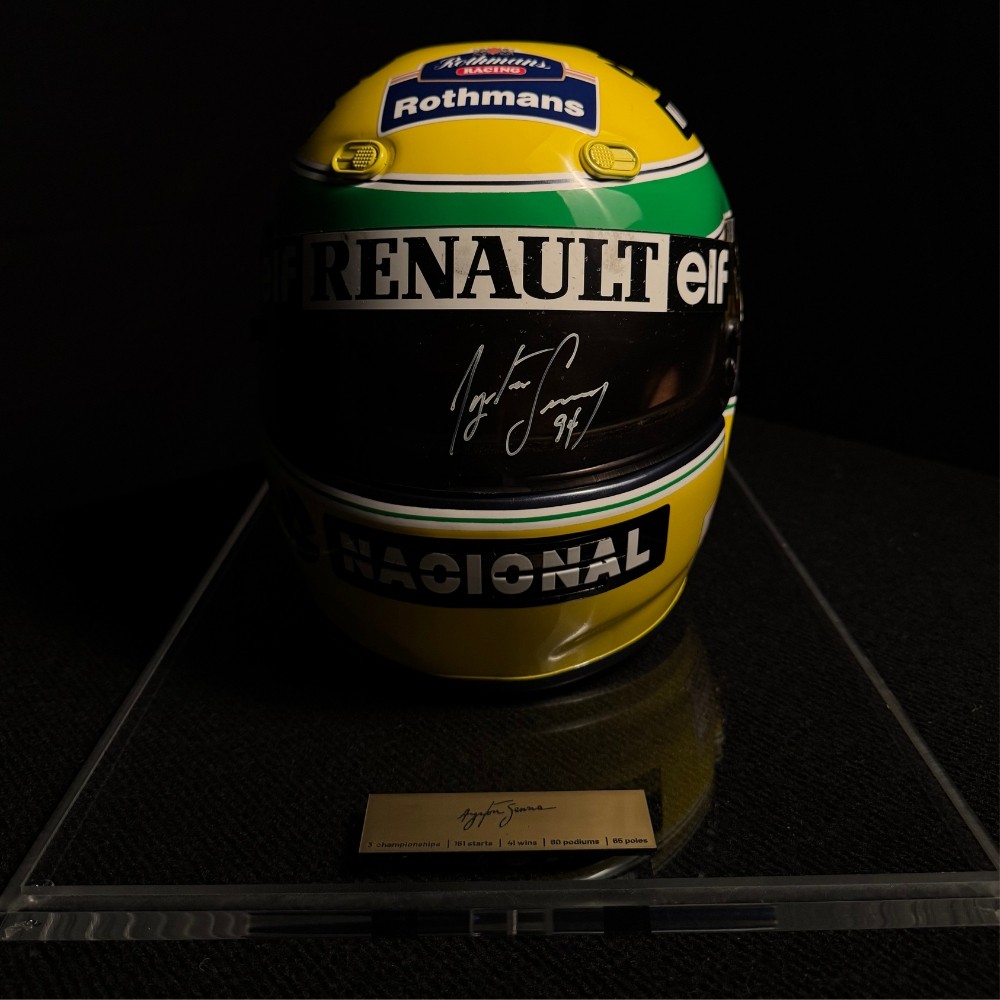 Ayrton Senna – capacete Bell M3 autografado, Ayrton Senna