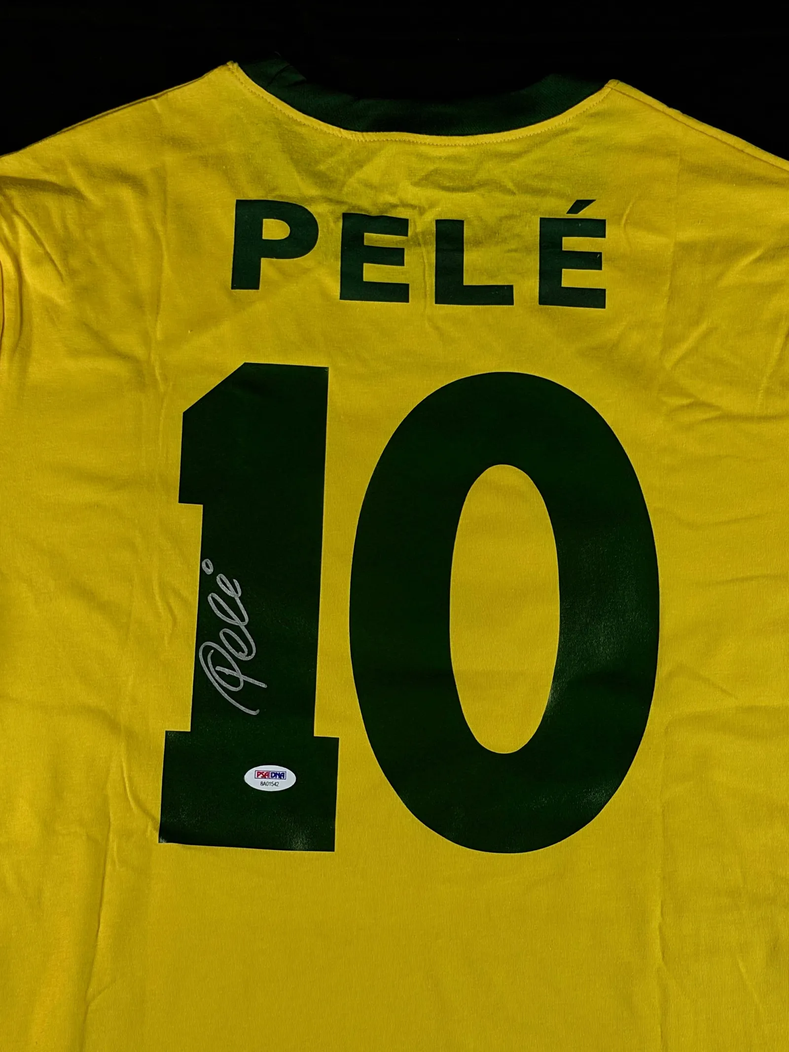 Pelé autógrafo – camisa amarela da Seleção Brasileira, 1970, Pelé