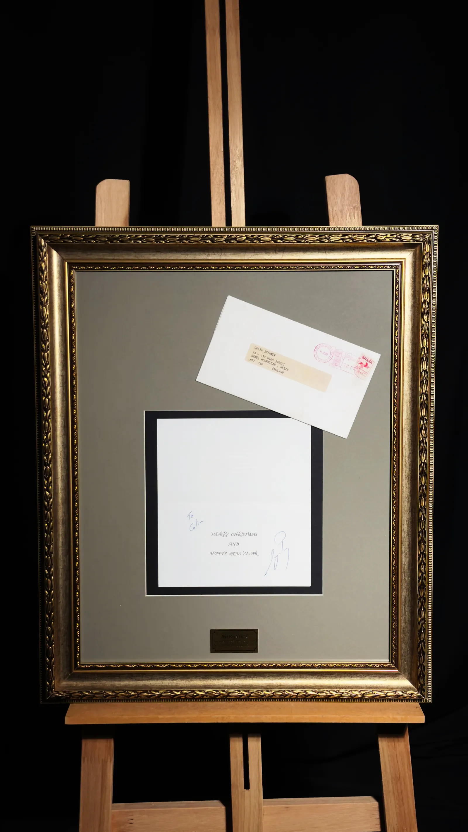 Ayrton Senna autógrafo – Cartão de Natal pessoal de 1990, Ayrton Senna