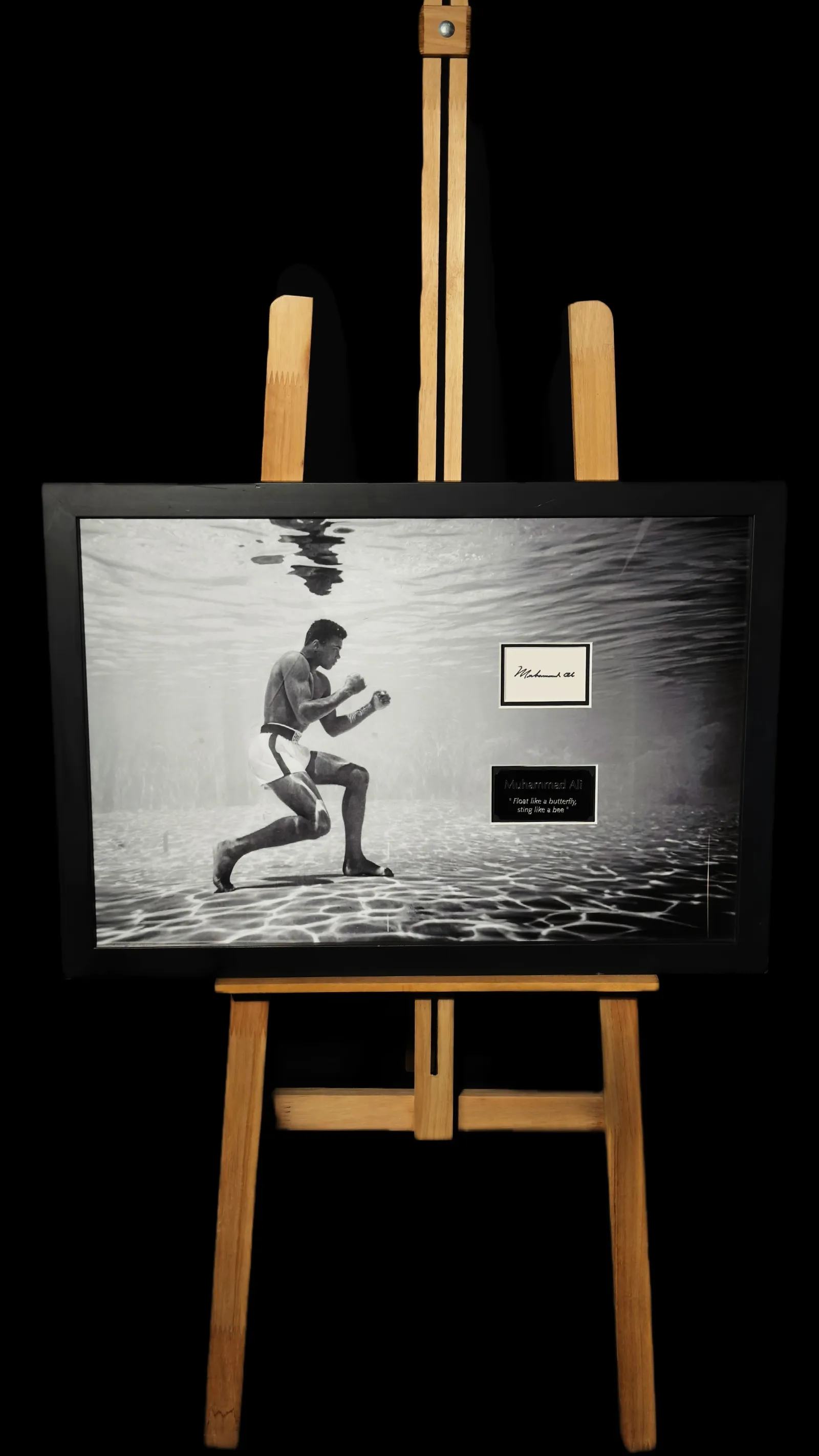 Muhammad Ali autógrafo – quadro Bookplate display, Muhammad Ali