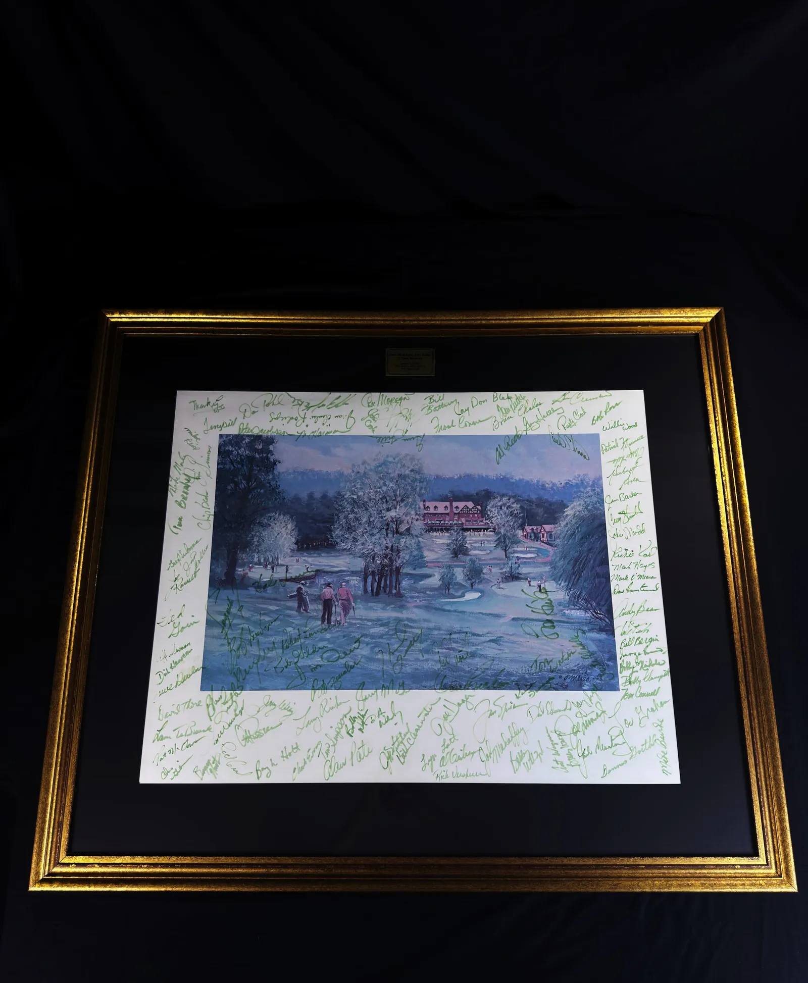 PGA Legends 98 autógrafos – obra de arte incluindo "Jack Nicklaus, Tom Watson, Lee Elder & Era Greats", Lendas do Golfe