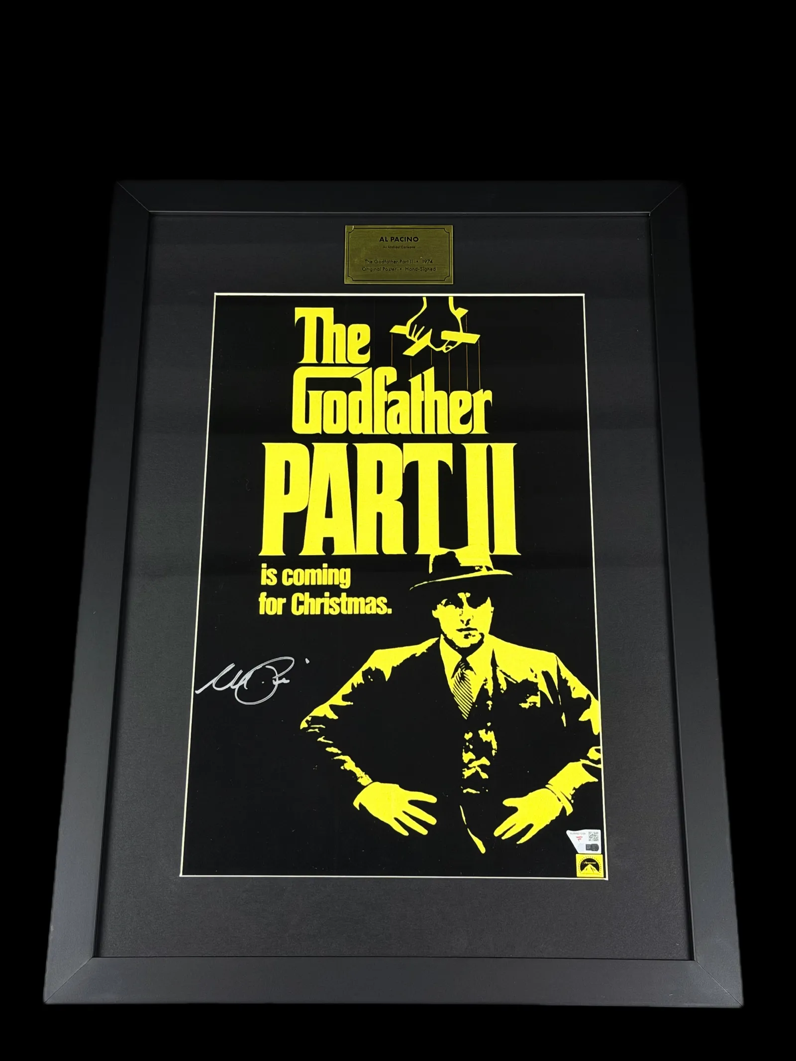 Al Pacino autógrafo – pôster “The Godfather Part II”, Al Pacino