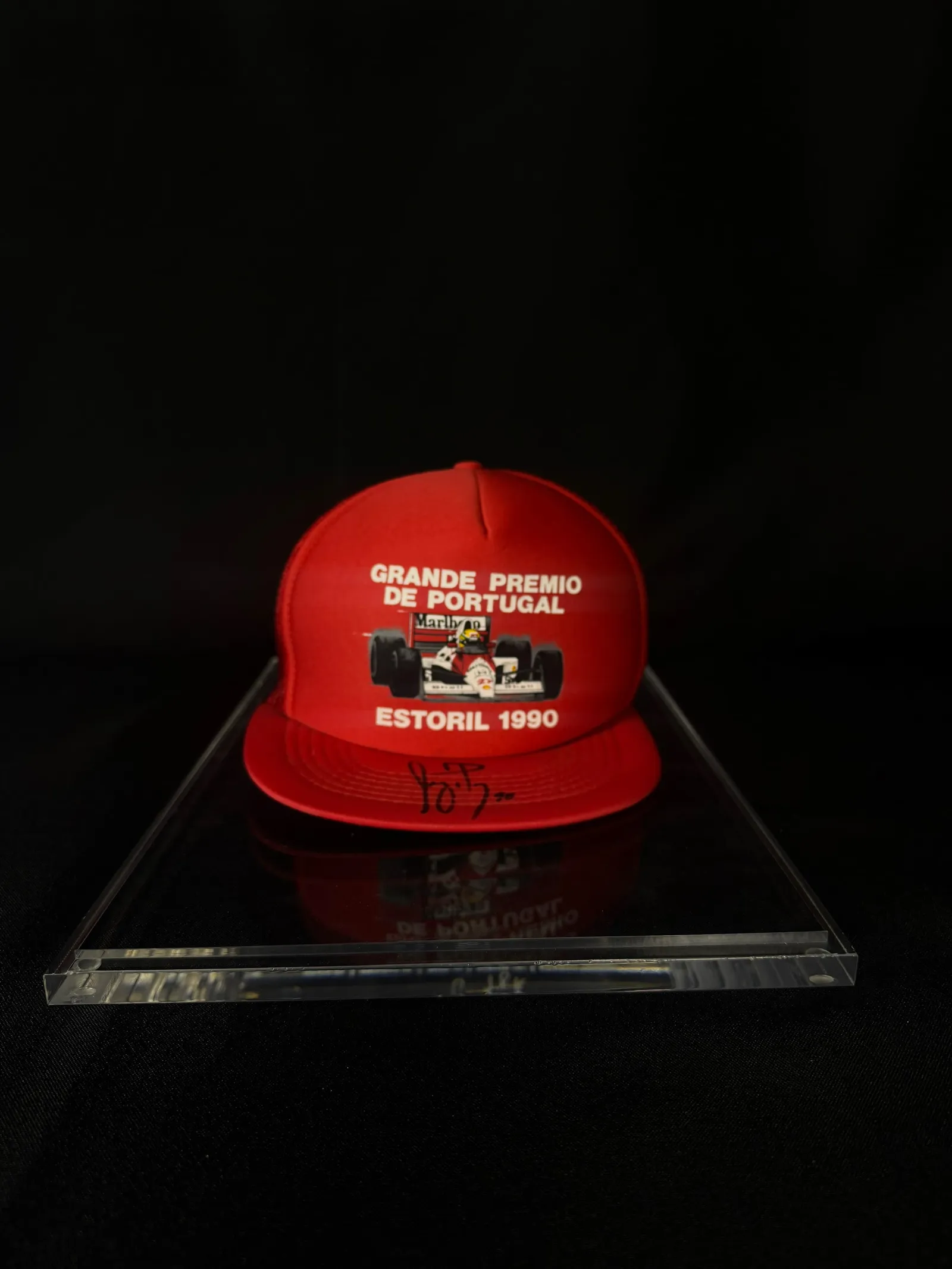 Ayrton Senna – boné do Grande Prêmio de Portugal "Estoril 1990" autografado, Ayrton Senna