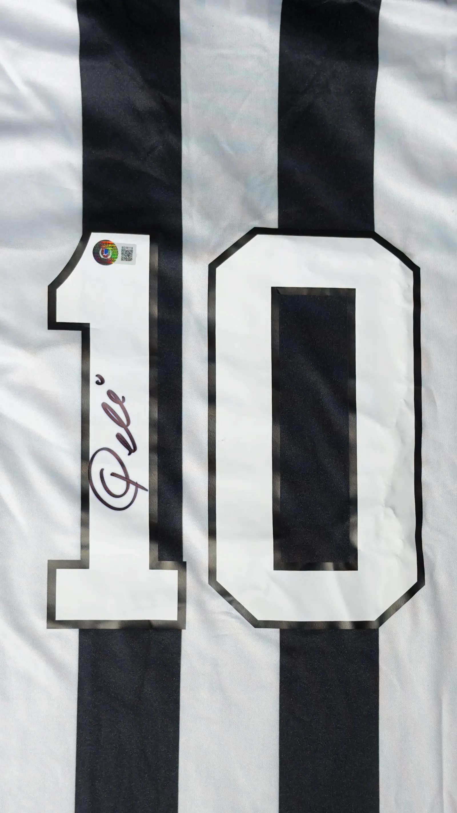 Pelé autógrafo – camisa Santos, Pelé