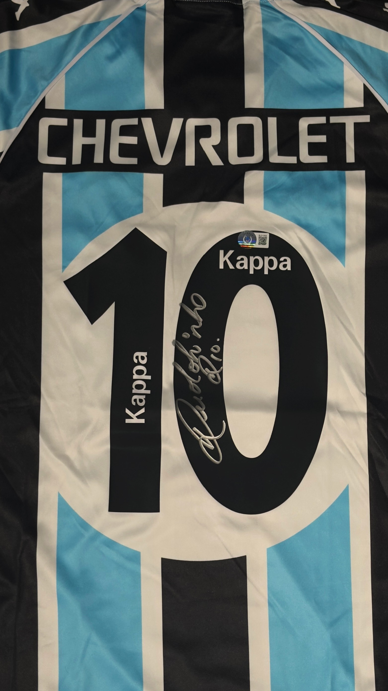 Ronaldinho Gaúcho autógrafo – camisa Grêmio nº 10, Ronaldinho Gaúcho
