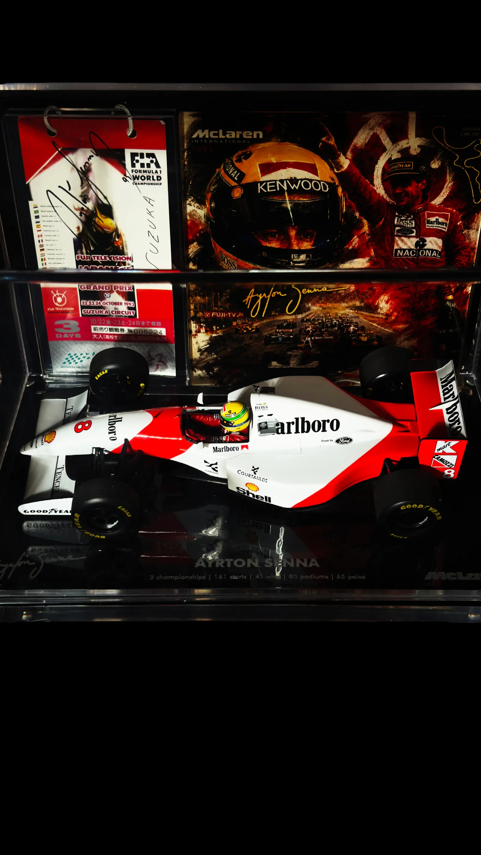 Ayrton Senna autógrafo – ingresso GP do Japão 1993, Ayrton Senna
