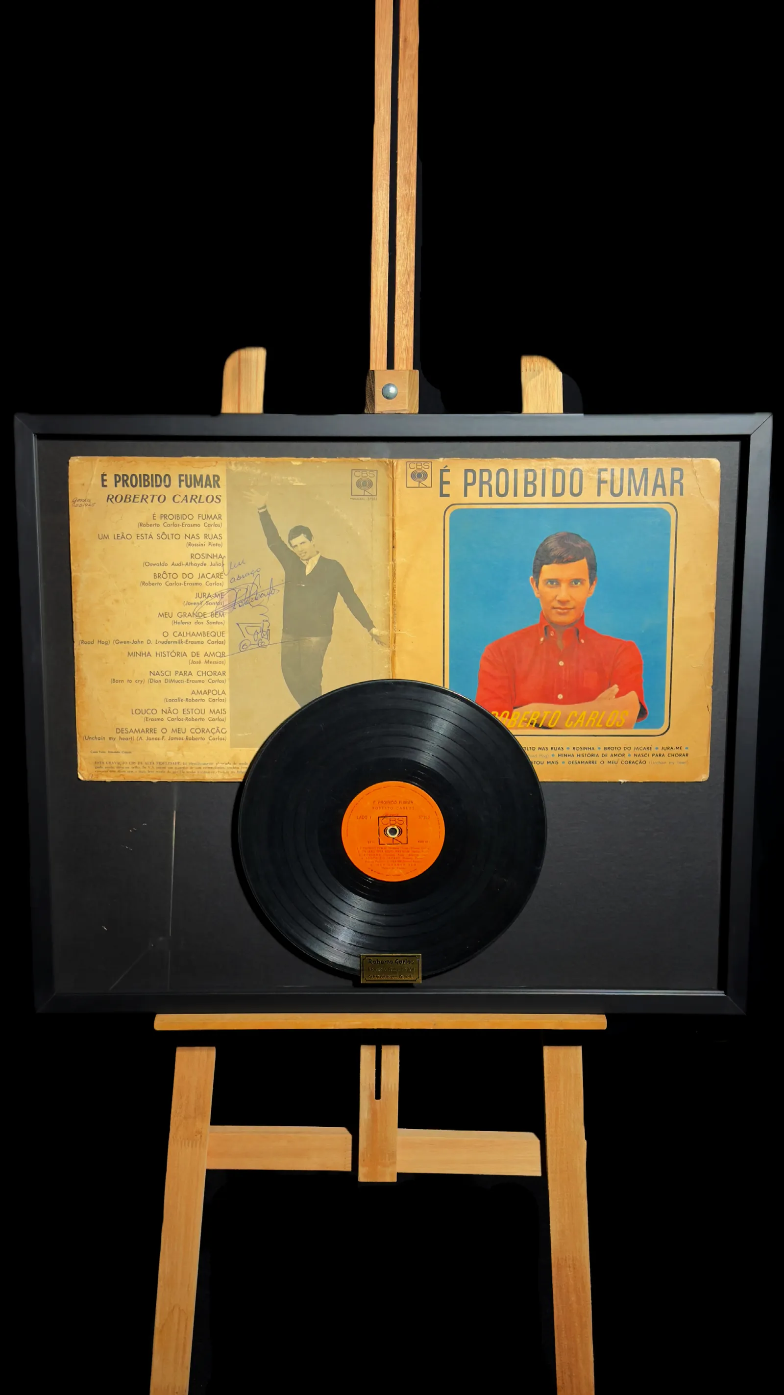 Roberto Carlos autógrafo – LP É Proibido Fumar 1964, Roberto Carlos