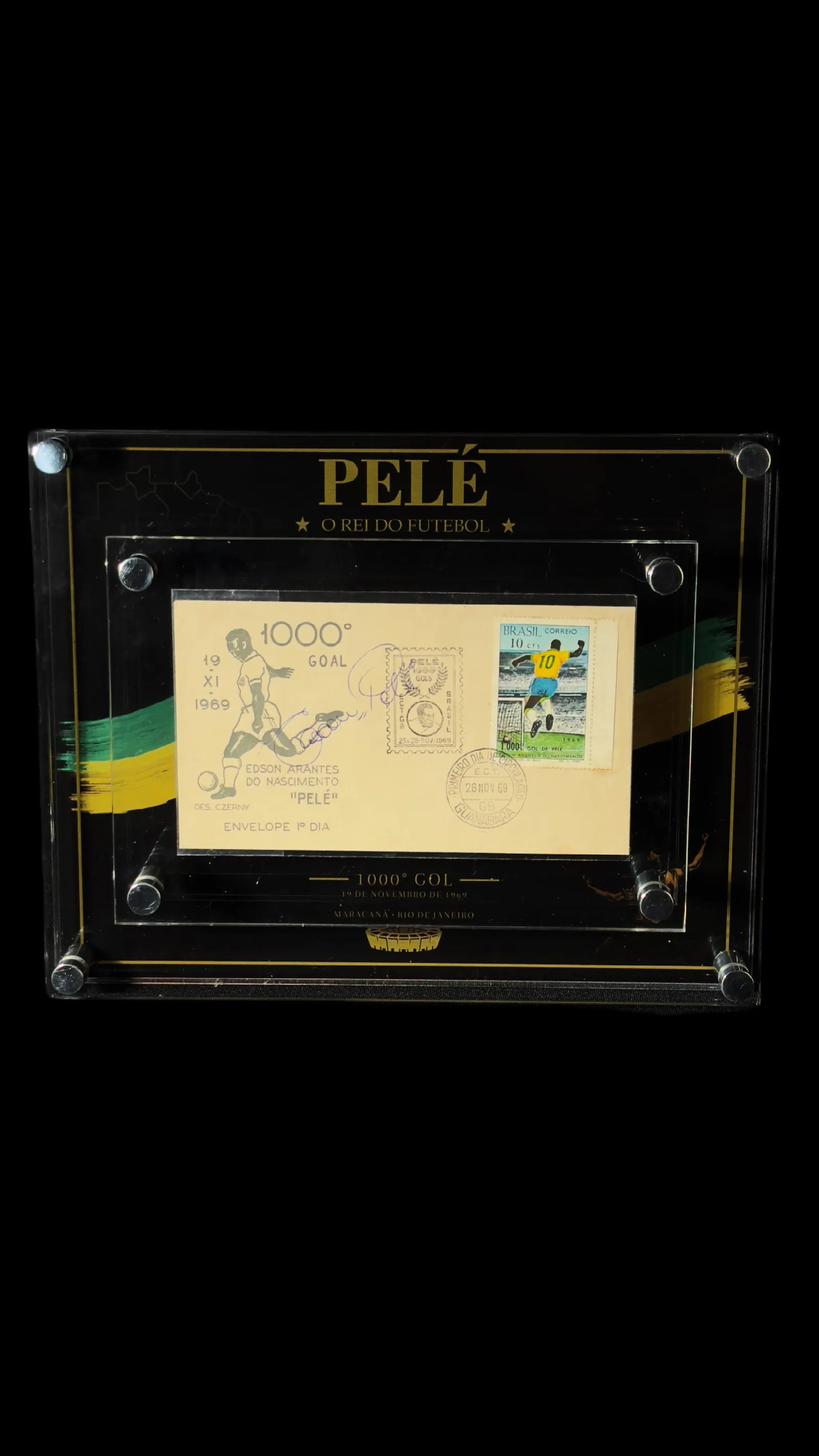 Pelé autógrafo – envelope comemorativo do 1000º gol, Pelé