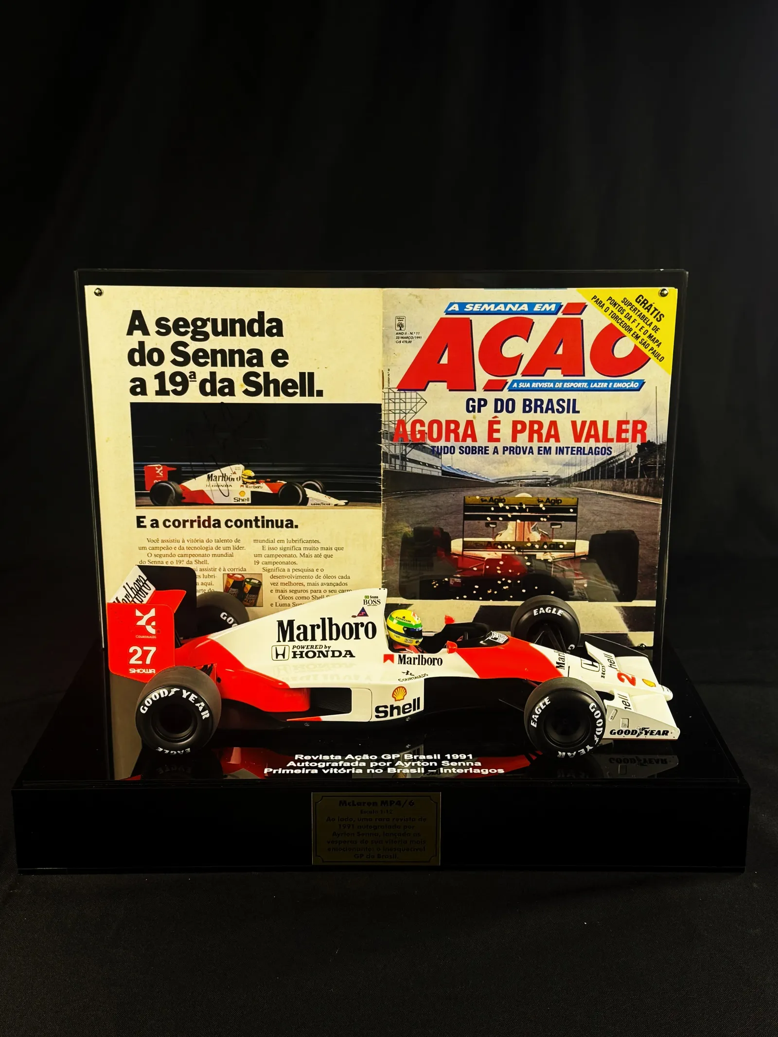 Ayrton Senna autógrafo – revista Ação GP Brasil 1991, Ayrton Senna