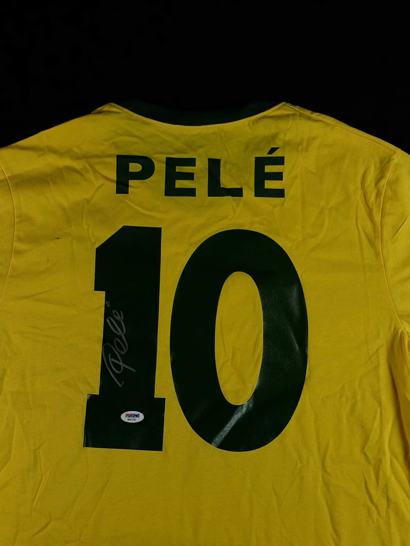 Pelé autógrafo – camisa amarela da Seleção Brasileira, 1970, Pelé