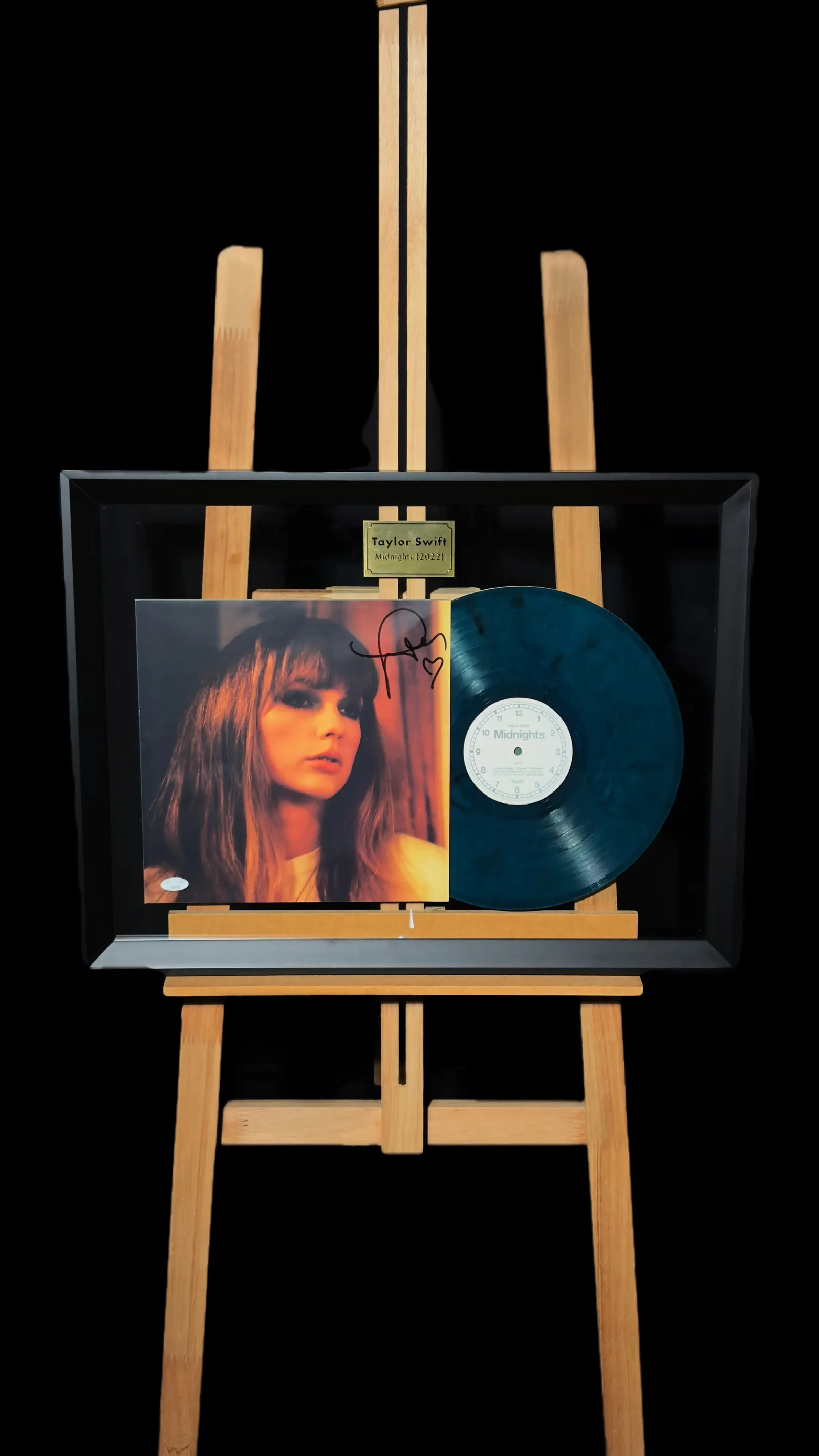 Taylor Swift – disco de vinil Midnights autografado emoldurado, Taylor Swift