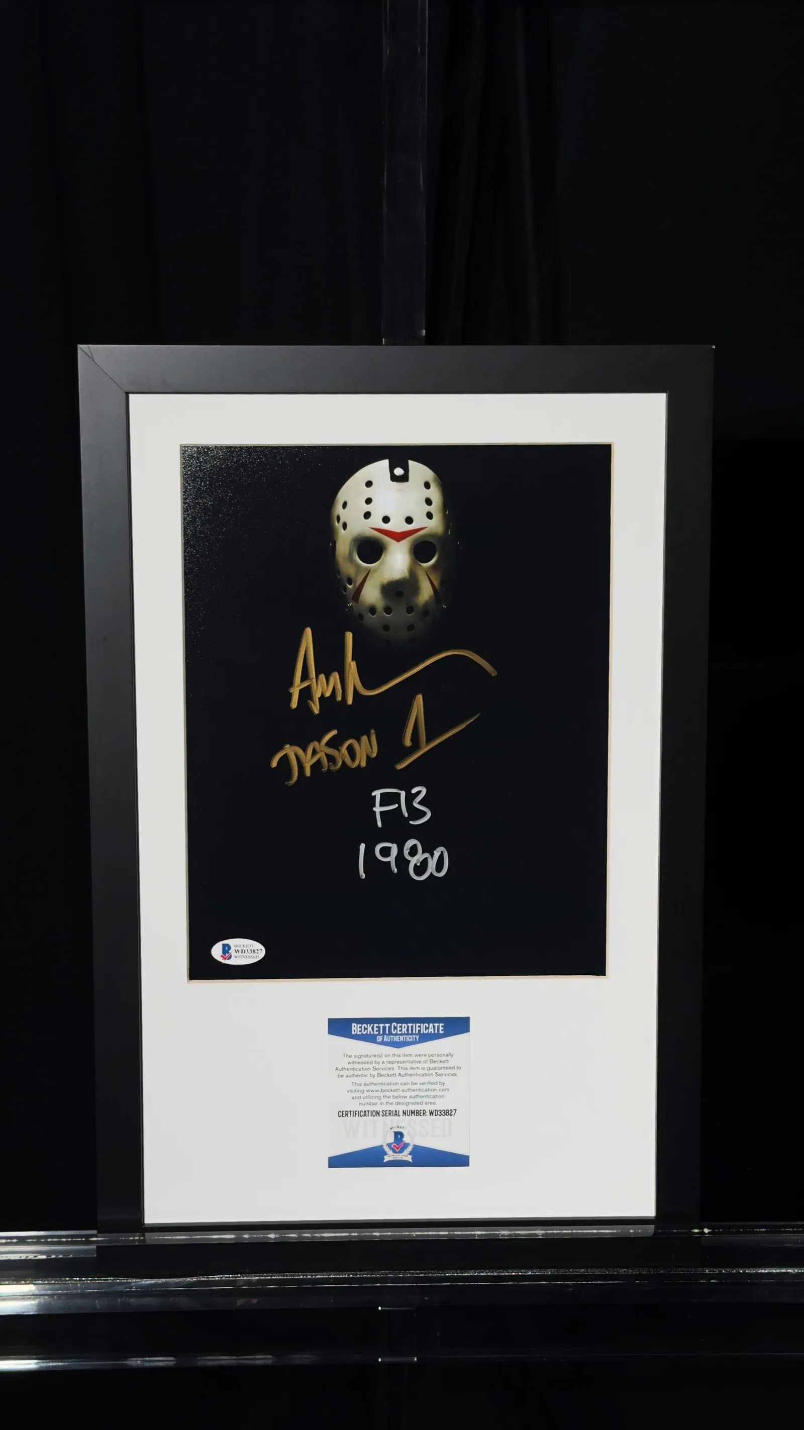 Ari Lehman autógrafo – quadro Sexta-Feira 13, Ari Lehman