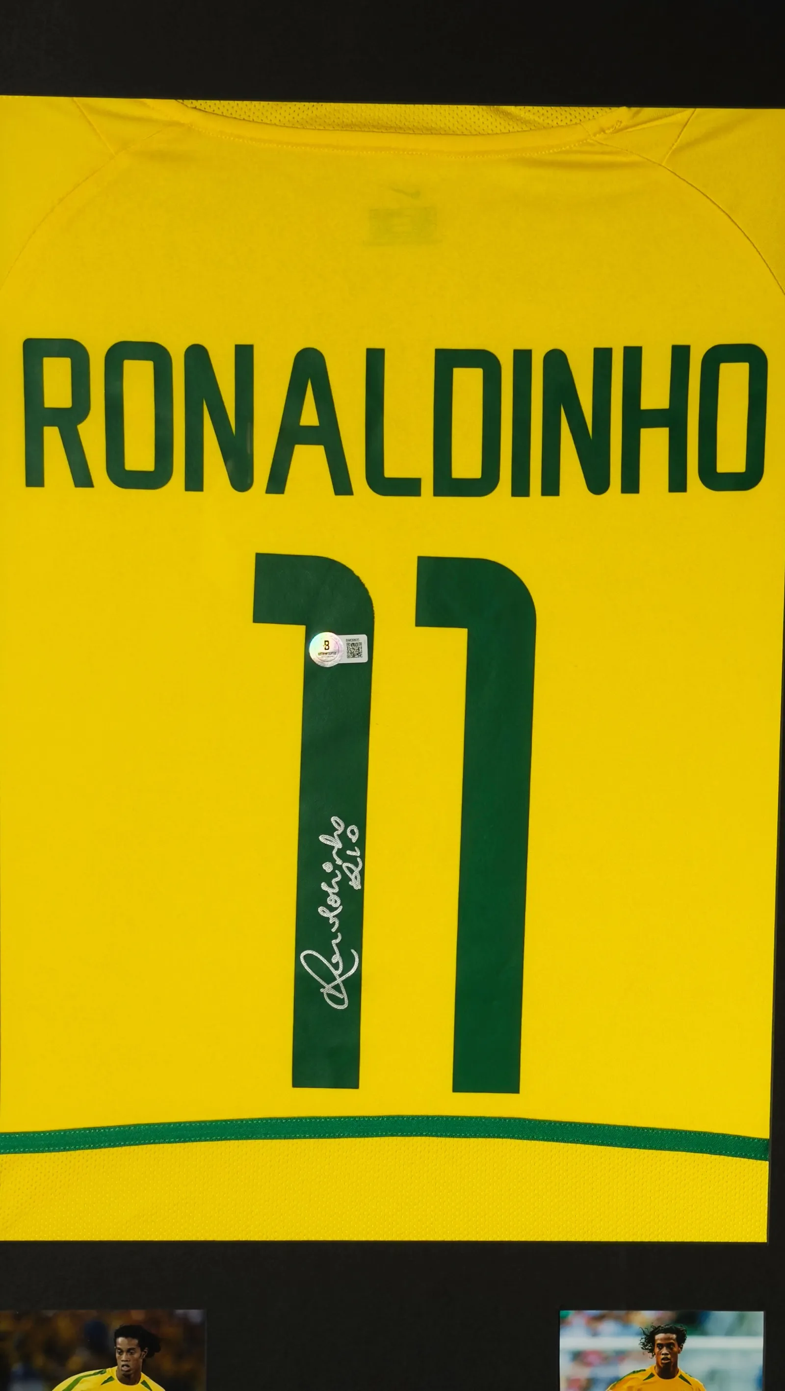 Ronaldinho autógrafo – camisa Seleção Brasileira, Ronaldinho Gaúcho