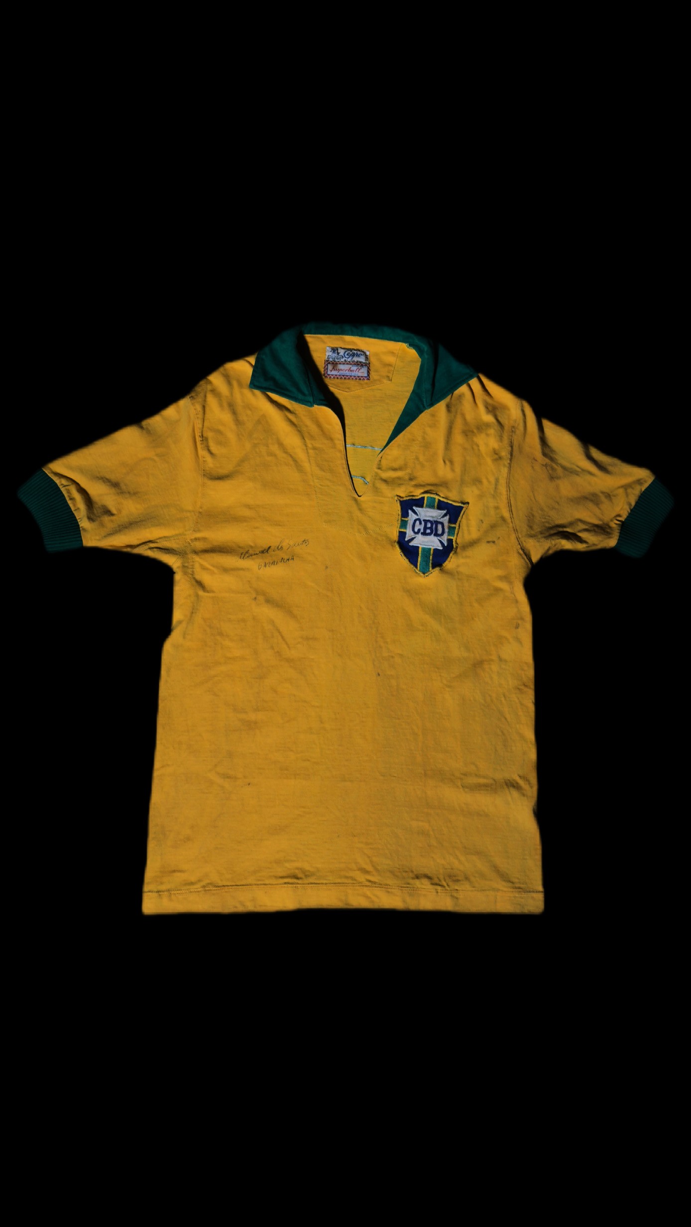 Garrincha autógrafo – camisa Brasil 1958, Garrincha
