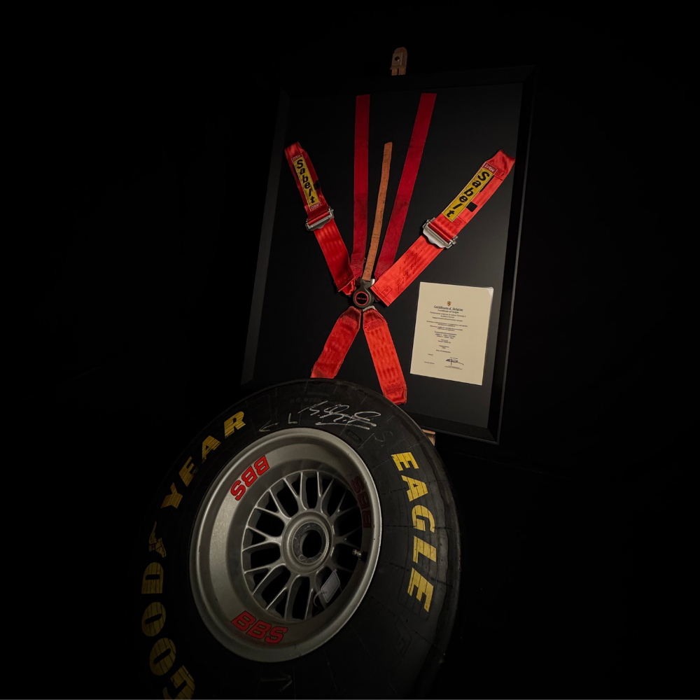 Michael Schumacher – roda de 1998 + cinto de segurança de 2003, Michael Schumacher