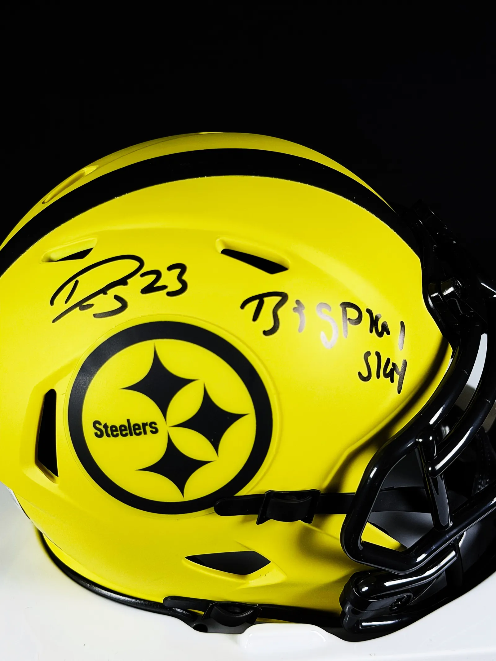 Darius Slay autógrafo – mini helmet do Pittsburgh Steelers, Darius Slay